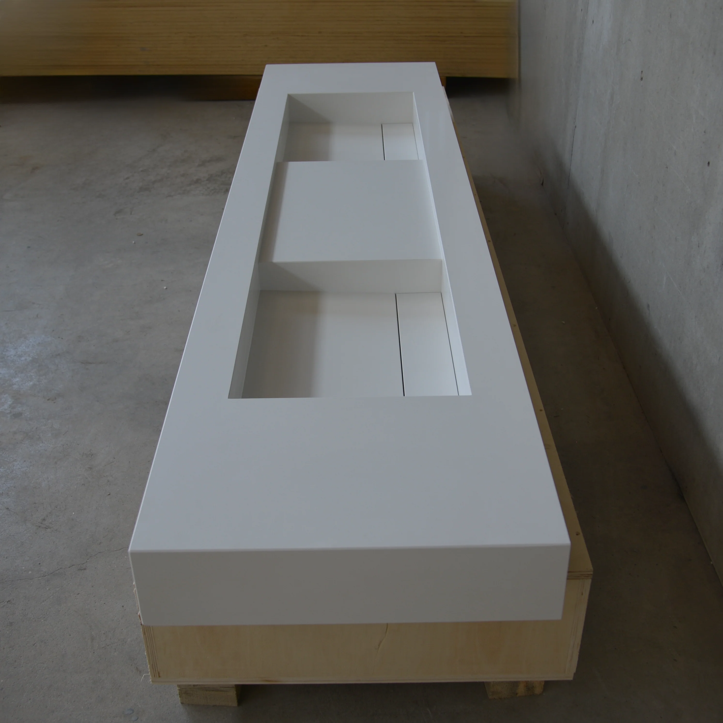 HANDCRAFTED CUSTOM WHITE QUARTZ DOUBLE SINK (QU-121) - Image 7