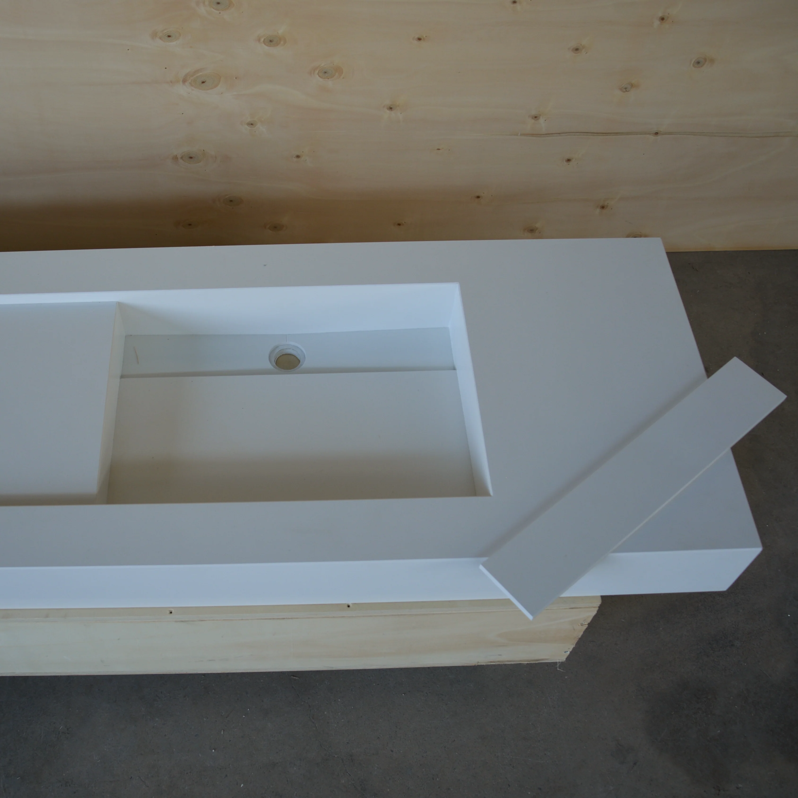 HANDCRAFTED CUSTOM WHITE QUARTZ DOUBLE SINK (QU-121) - Image 9