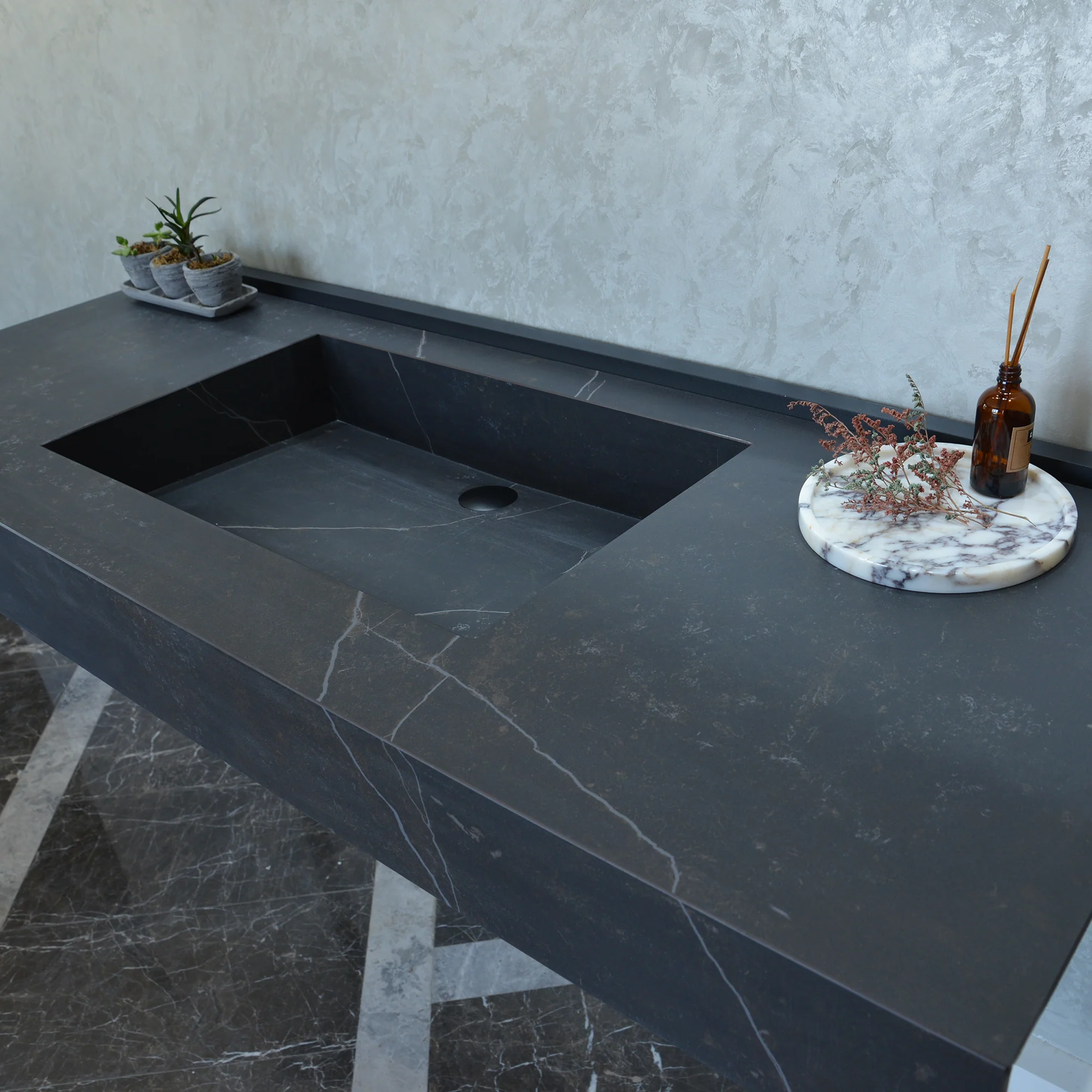 HANDCRAFTED DEKTON KELYA ENGINEERED PORCELAIN SINK (ES-067) - Image 13