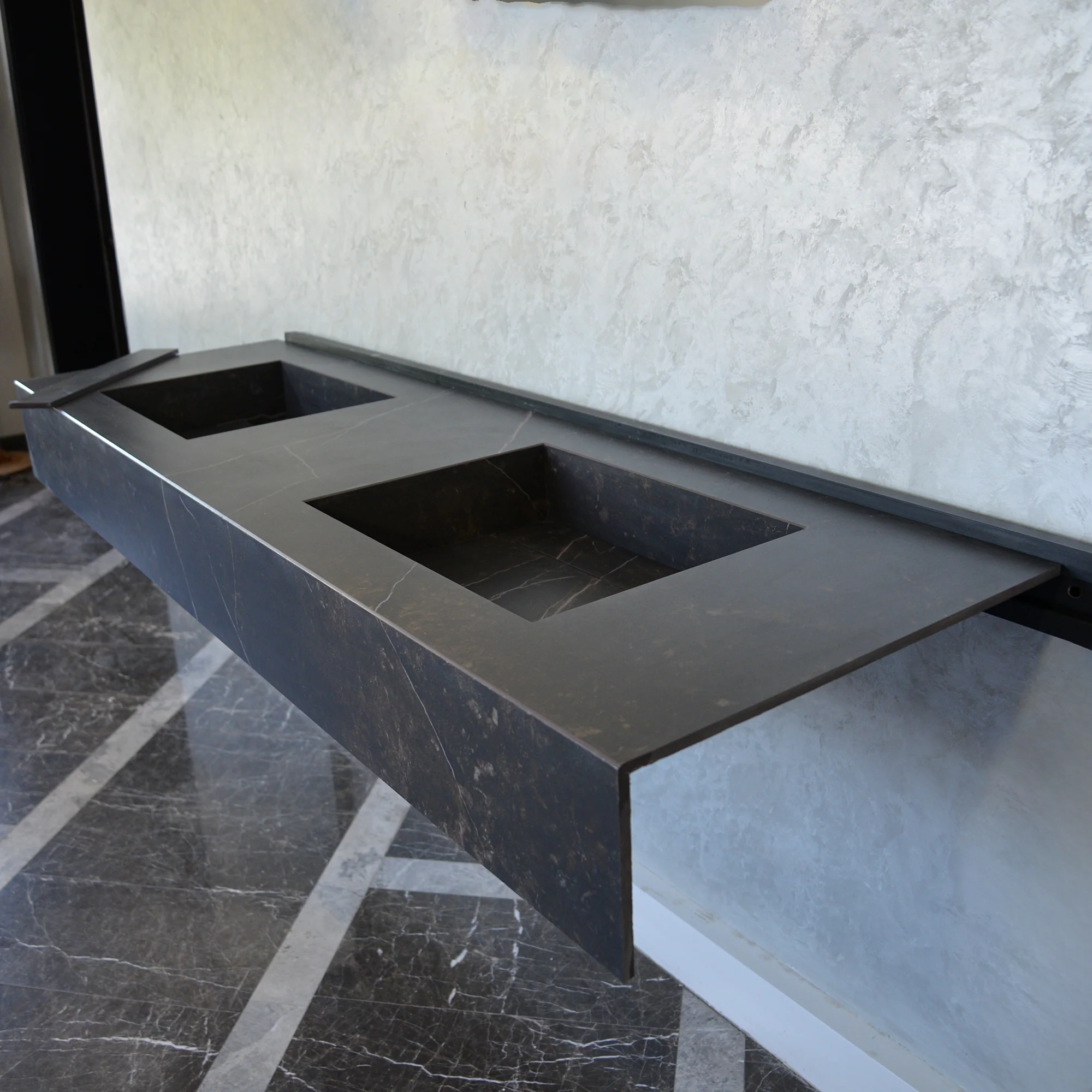 HANDCRAFTED DEKTON KELYA HIGH ENGINEERED PORCELAIN DOUBLE SINK (ES-107) - Image 10