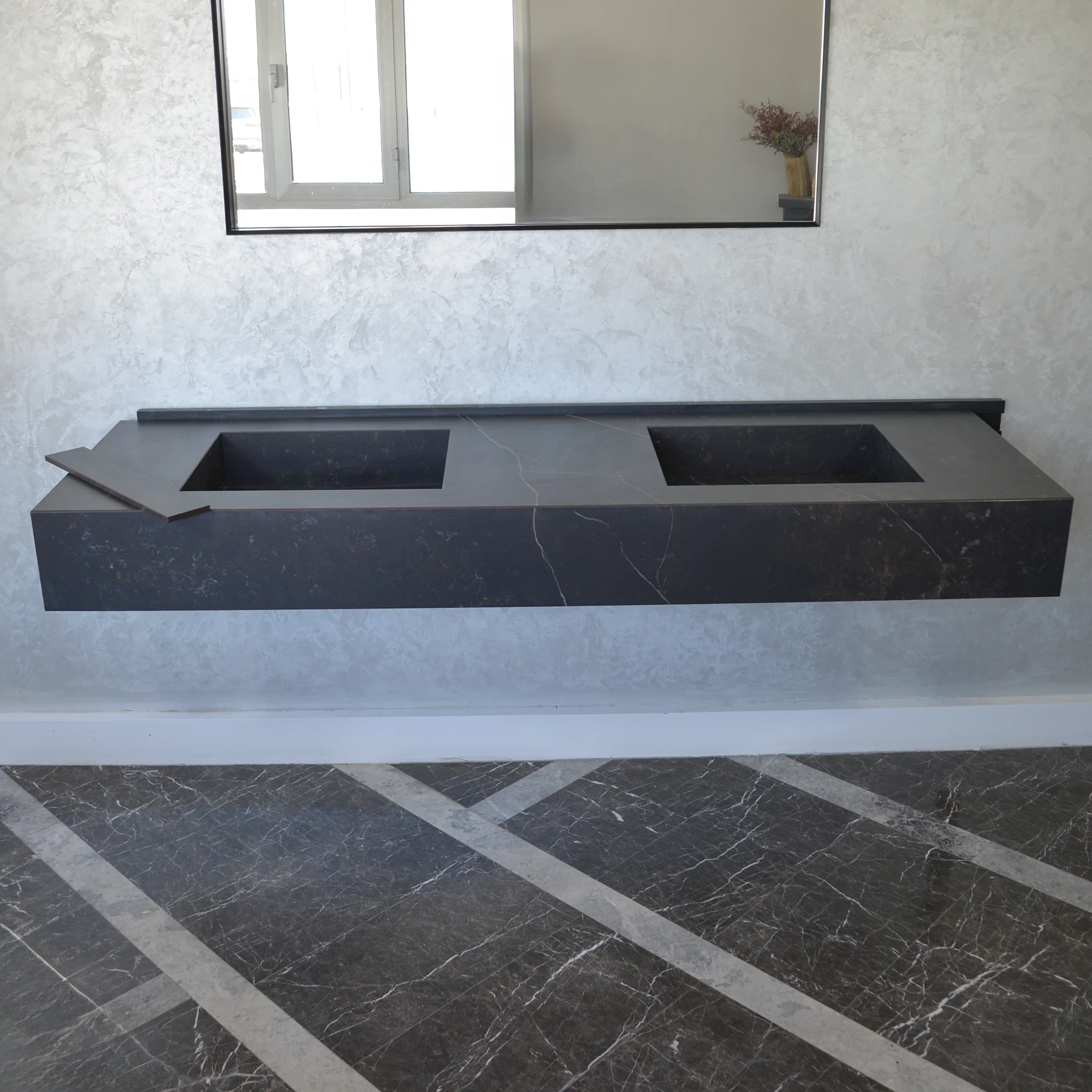 HANDCRAFTED DEKTON KELYA HIGH ENGINEERED PORCELAIN DOUBLE SINK (ES-107) - Image 2