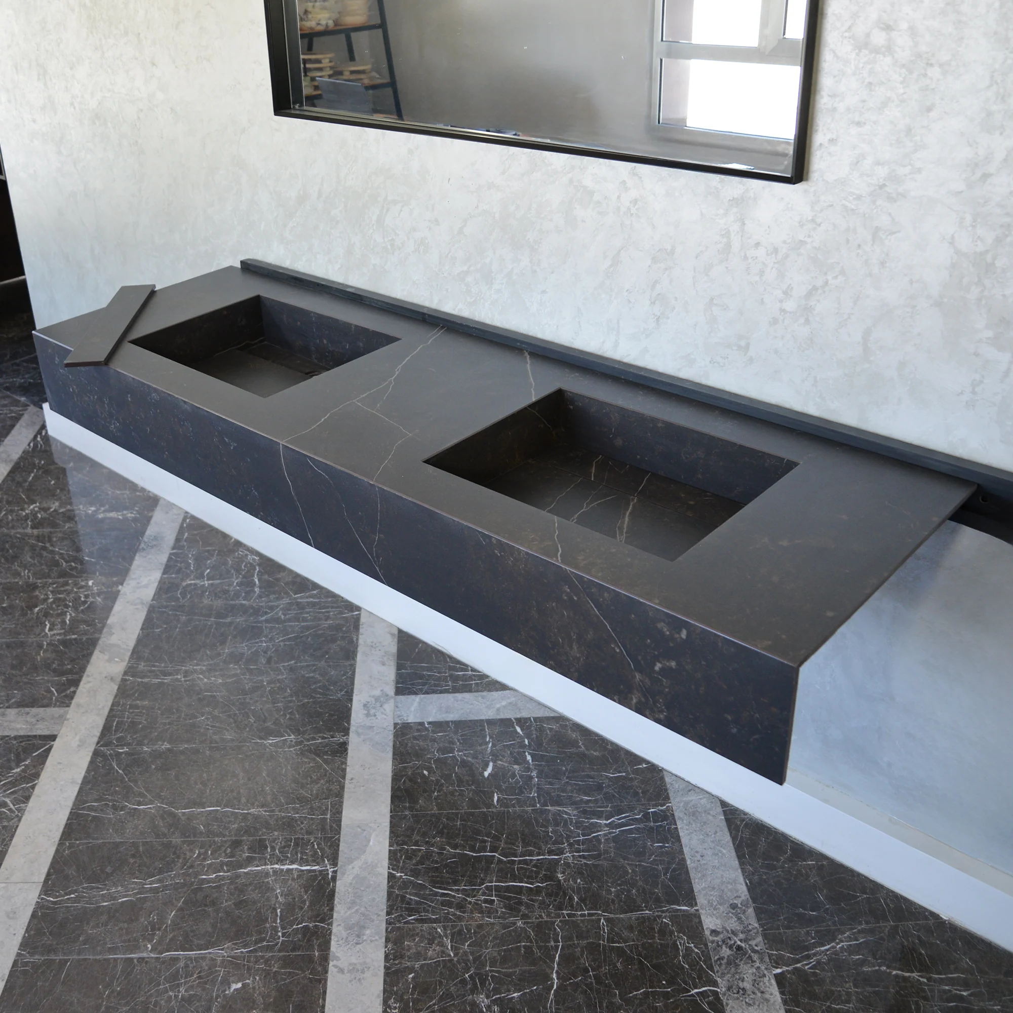 HANDCRAFTED DEKTON KELYA HIGH ENGINEERED PORCELAIN DOUBLE SINK (ES-107) - Image 3