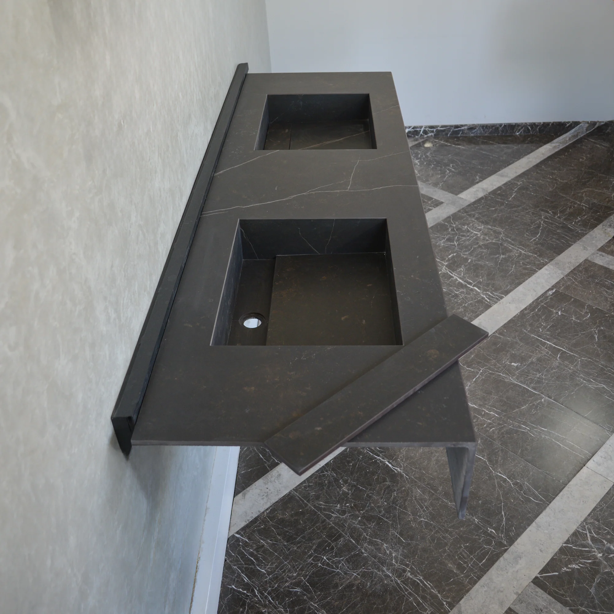 HANDCRAFTED DEKTON KELYA HIGH ENGINEERED PORCELAIN DOUBLE SINK (ES-107) - Image 5