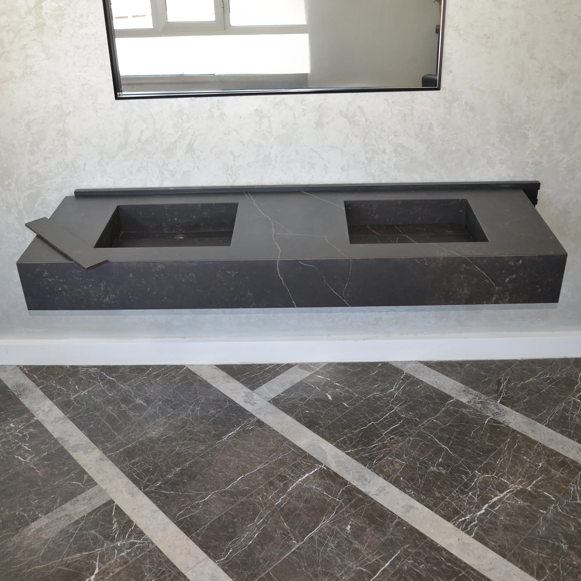 HANDCRAFTED DEKTON KELYA HIGH ENGINEERED PORCELAIN DOUBLE SINK (ES-107) - Image 6