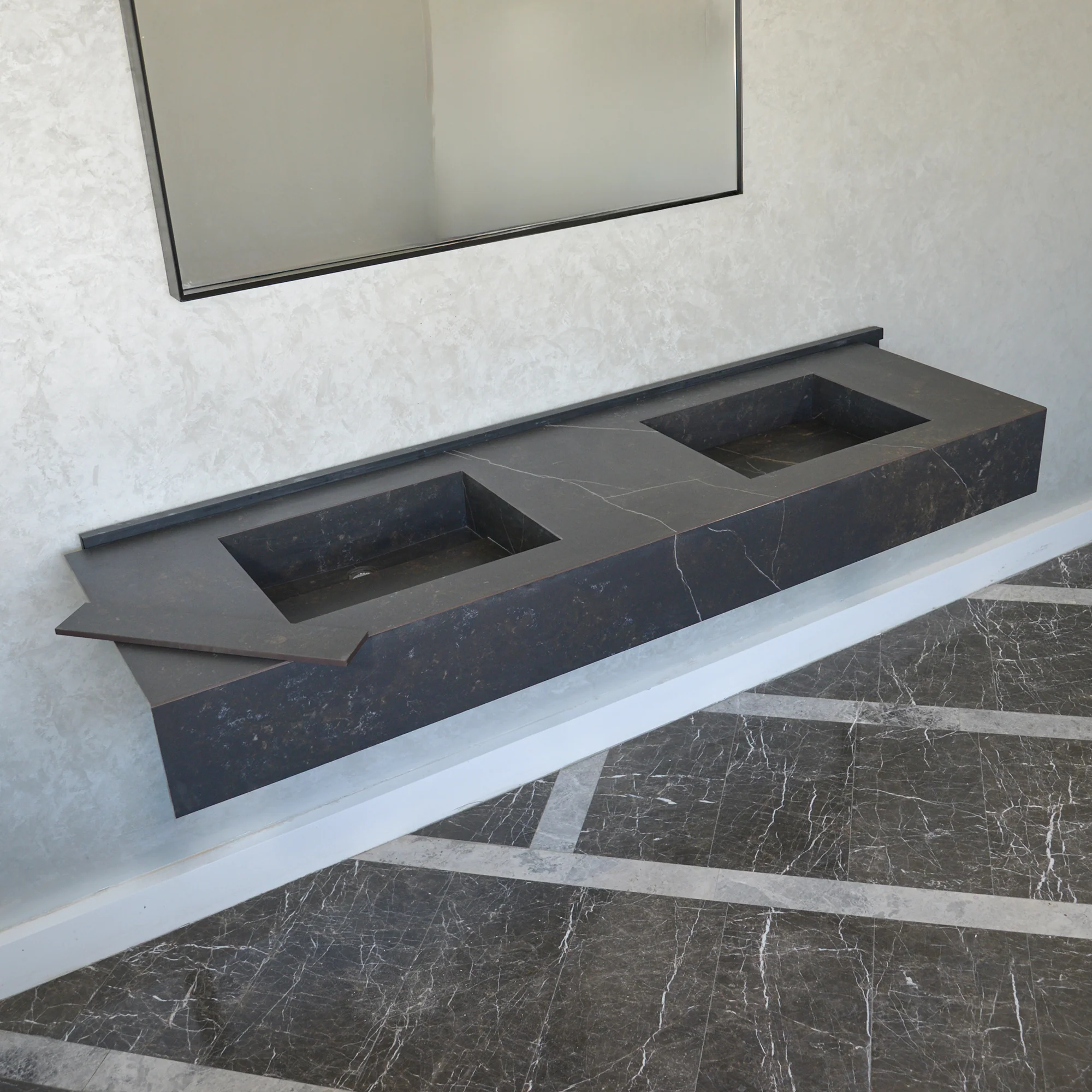 HANDCRAFTED DEKTON KELYA HIGH ENGINEERED PORCELAIN DOUBLE SINK (ES-107) - Image 9