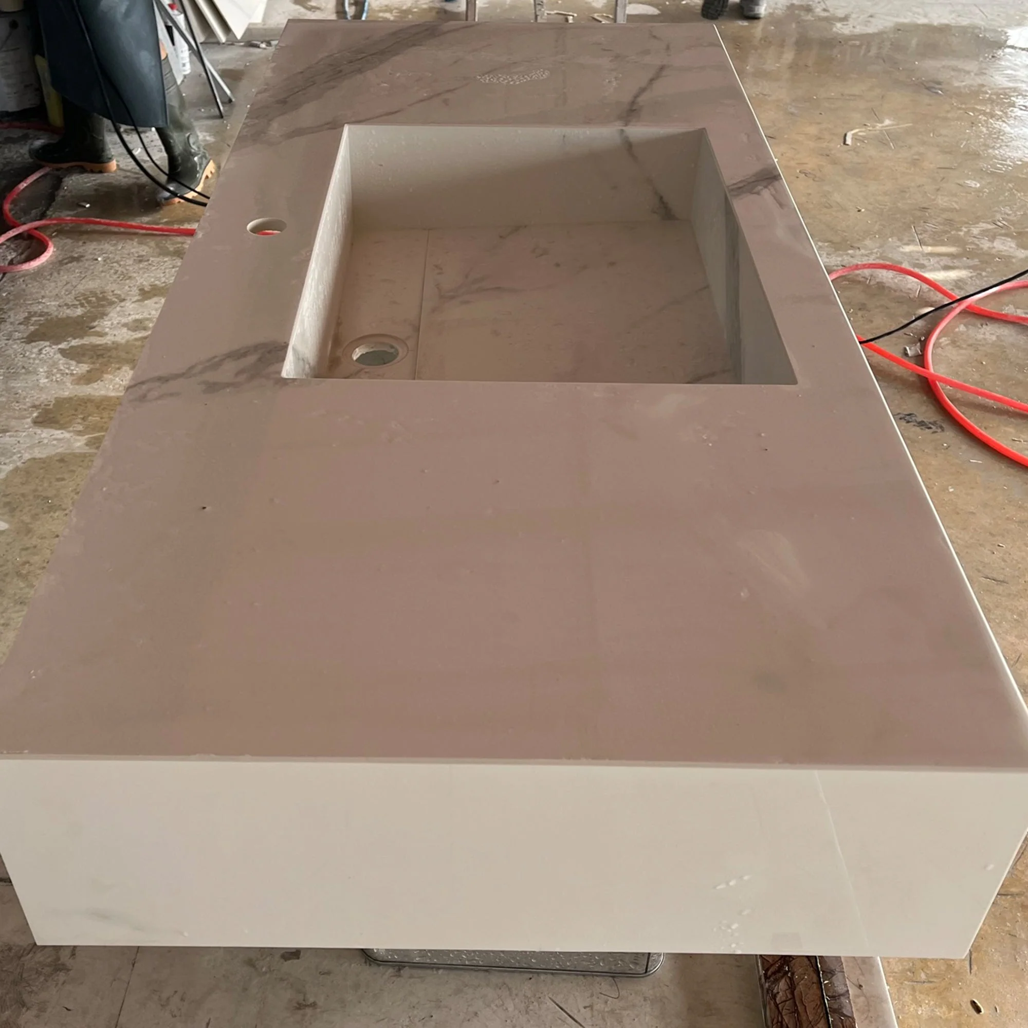 HANDCRAFTED EXTRA STATUARIO HIGH ENGINEERED PORCELAIN SINK (ES-059) - Image 4