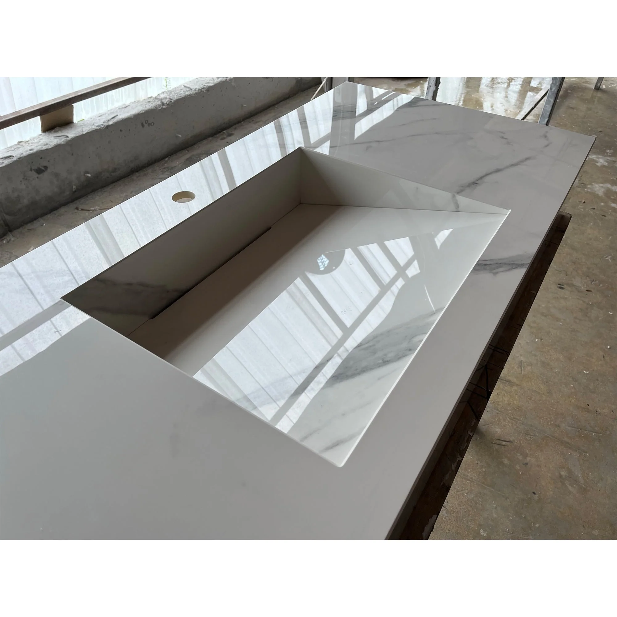 HANDCRAFTED EXTRA STATUARIO HIGH ENGINEERED PORCELAIN SINK (ES-059) - Image 7