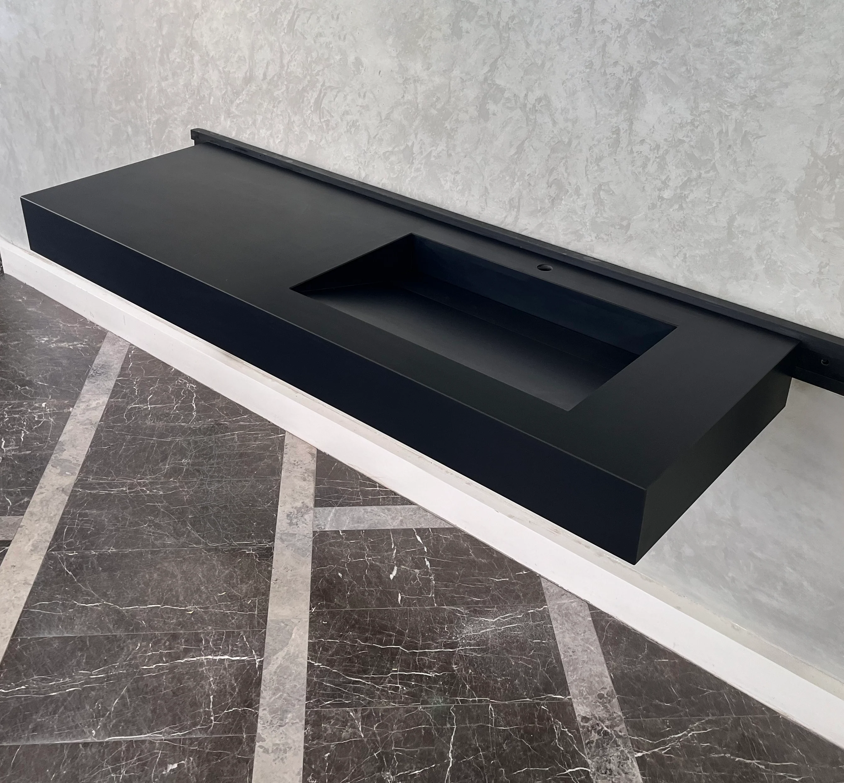 HANDCRAFTED INFINITY ABSOLUTE BLACK HIGH ENGINEERED STONE SINK (ES-096) - Image 2