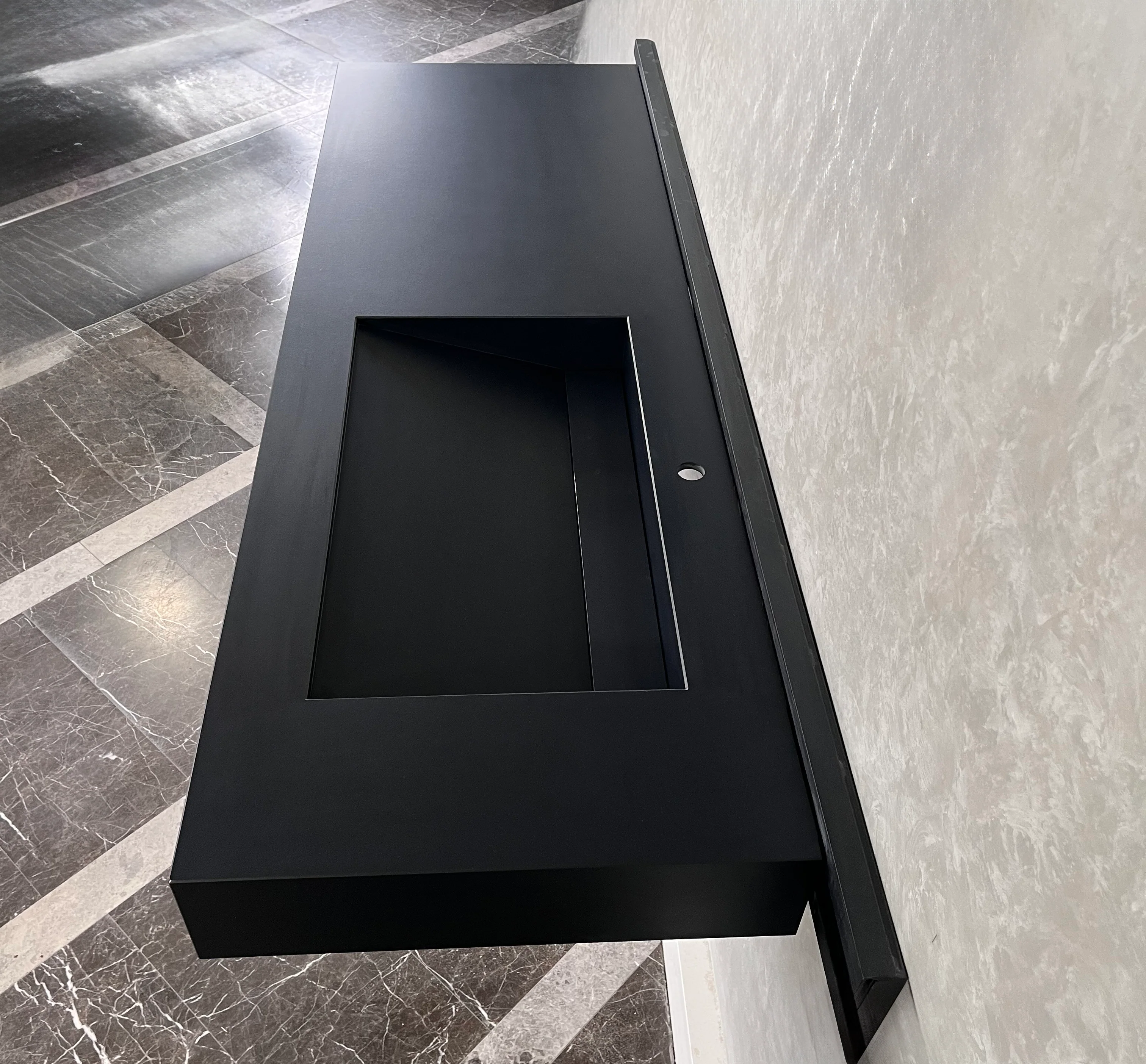 HANDCRAFTED INFINITY ABSOLUTE BLACK HIGH ENGINEERED STONE SINK (ES-096) - Image 3