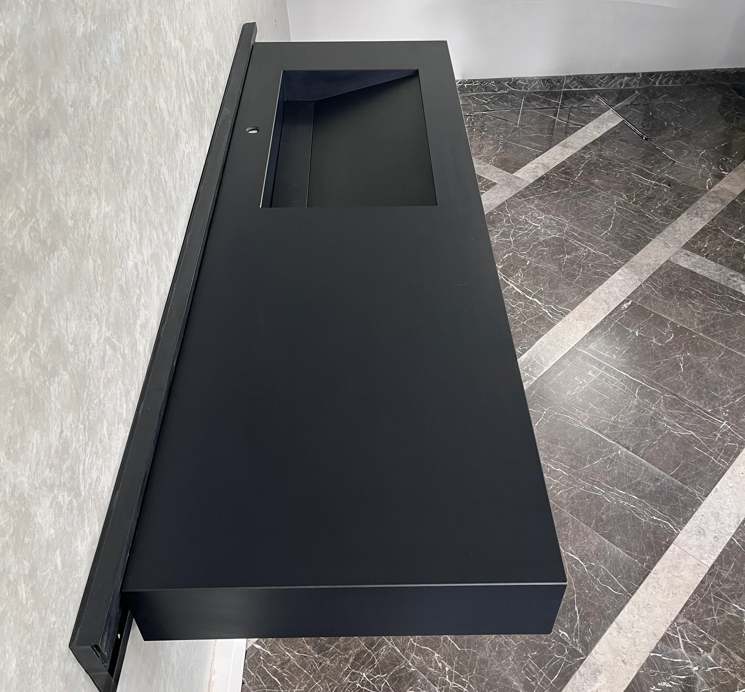 HANDCRAFTED INFINITY ABSOLUTE BLACK HIGH ENGINEERED STONE SINK (ES-096) - Image 4