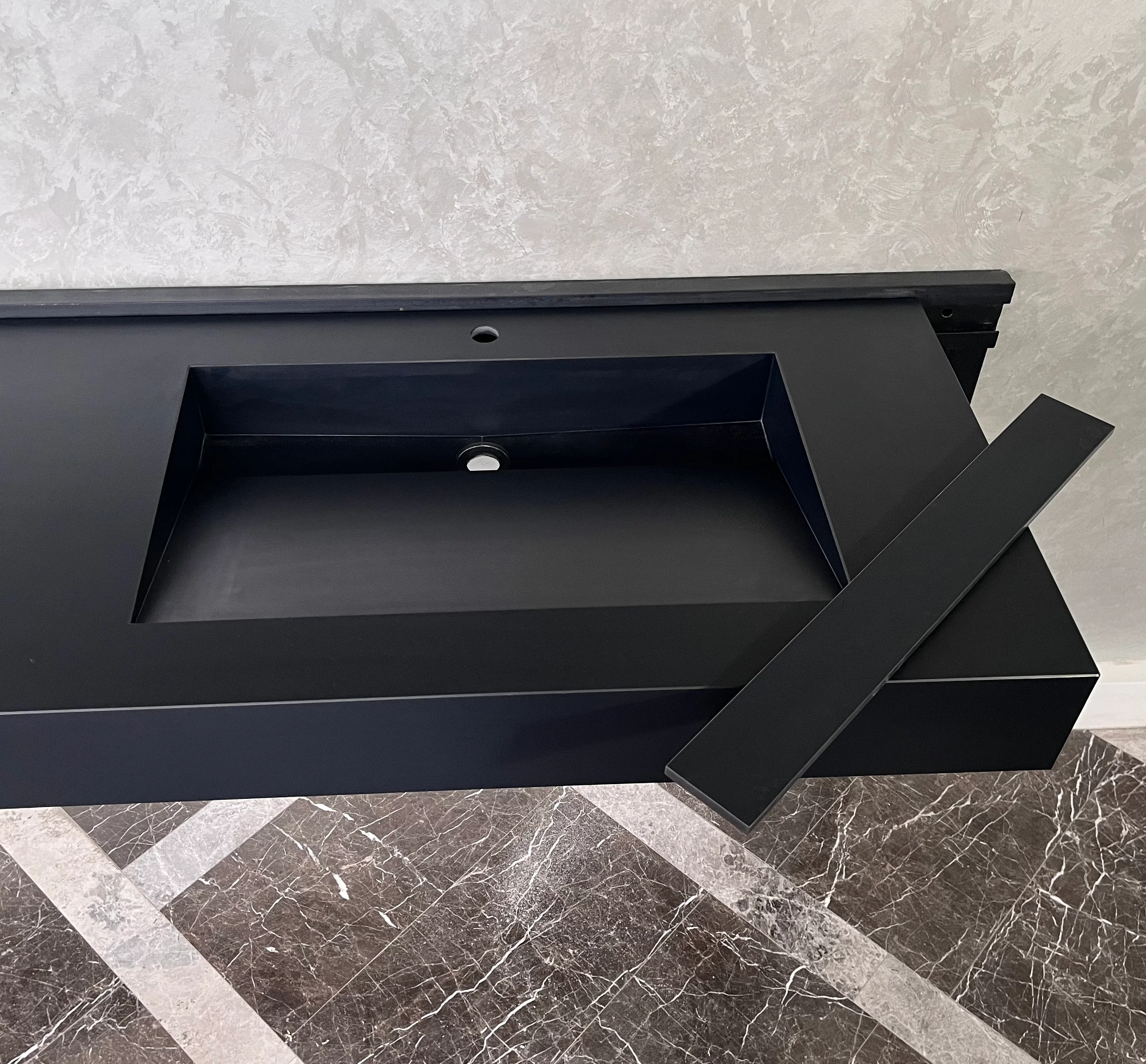 HANDCRAFTED INFINITY ABSOLUTE BLACK HIGH ENGINEERED STONE SINK (ES-096) - Image 6