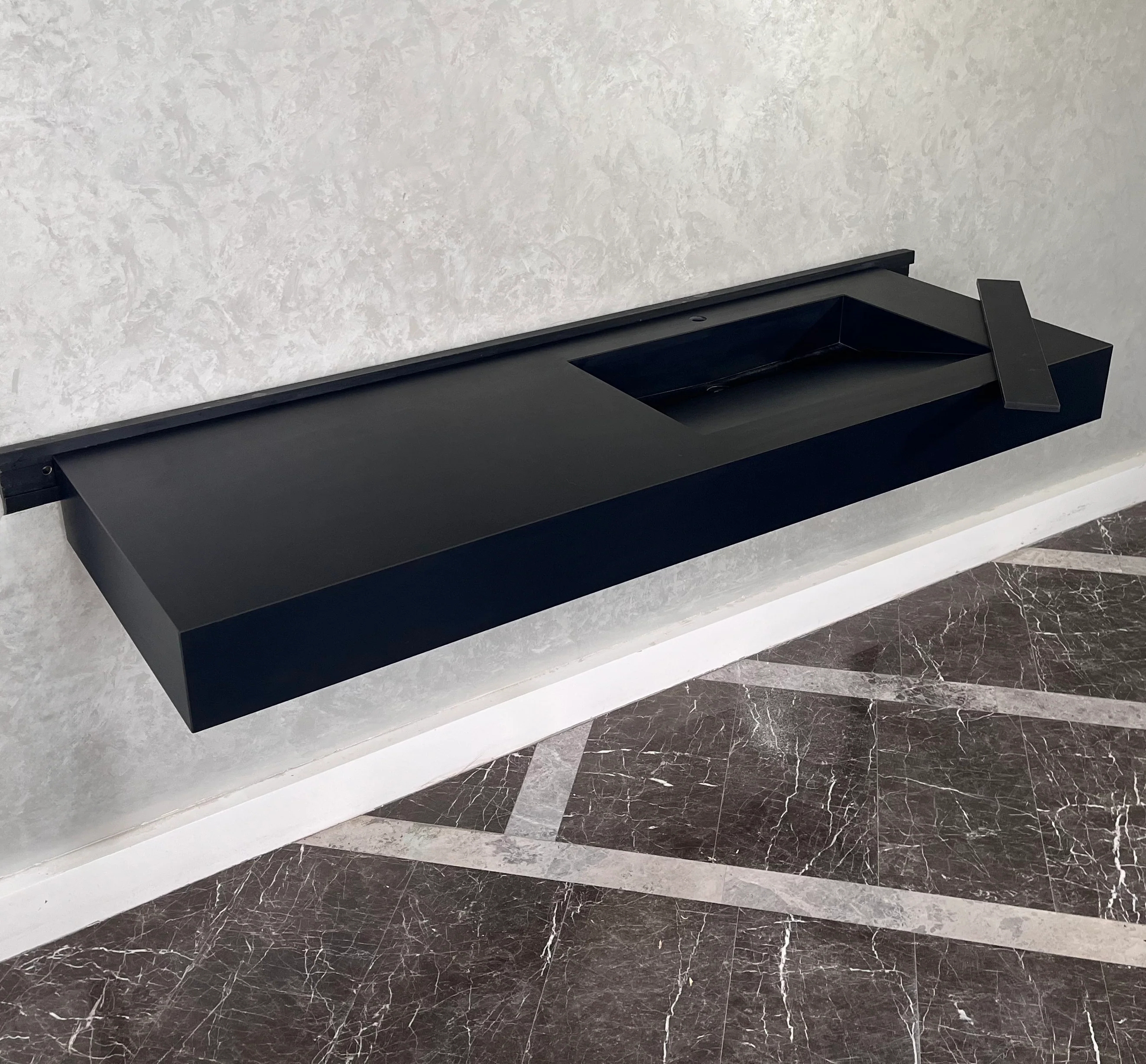 HANDCRAFTED INFINITY ABSOLUTE BLACK HIGH ENGINEERED STONE SINK (ES-096) - Image 8