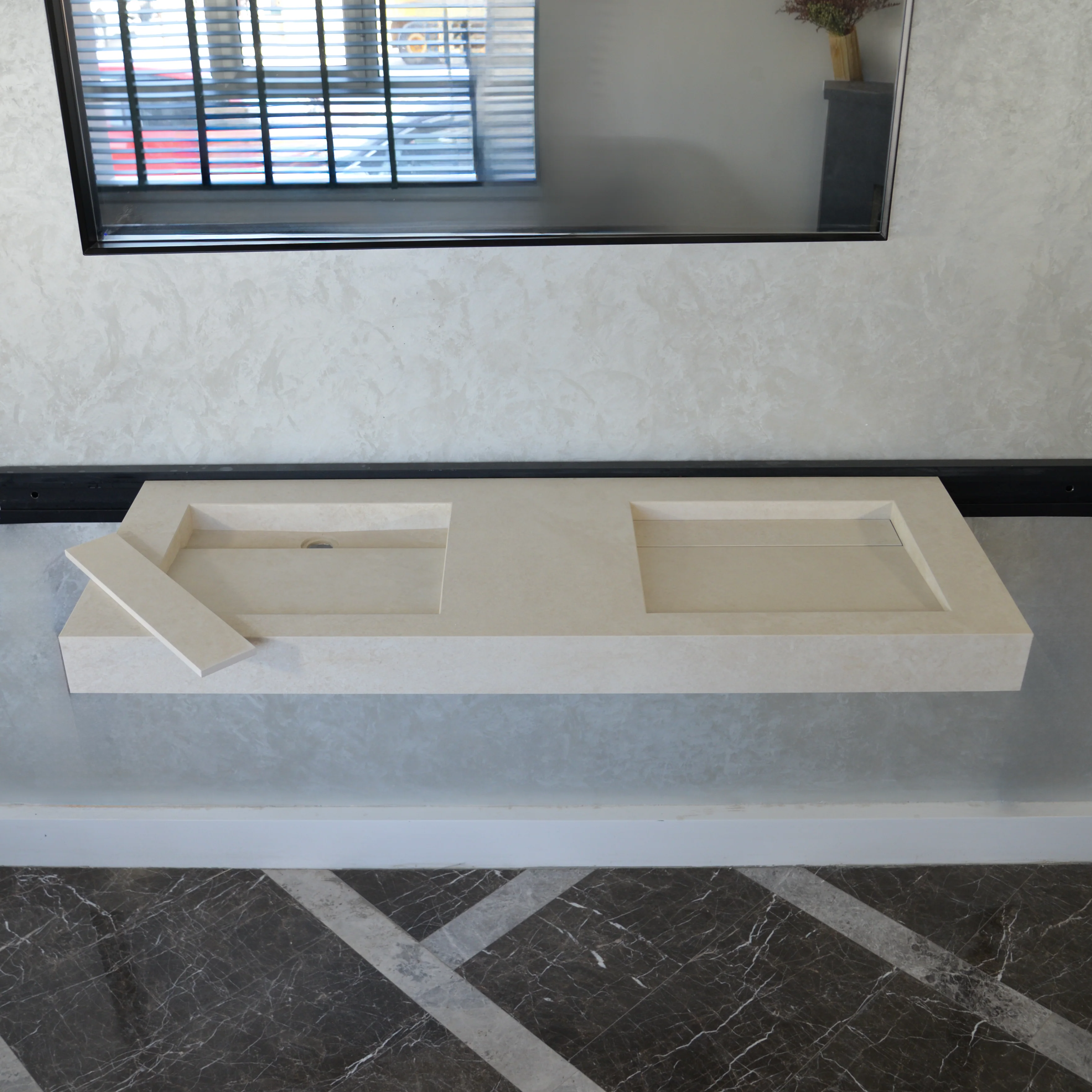 HANDCRAFTED INFINITY CHIANCA DI OSTUNI HIGH ENGINEERED PORCELAIN DOUBLE SINK (ES-053) - Image 10