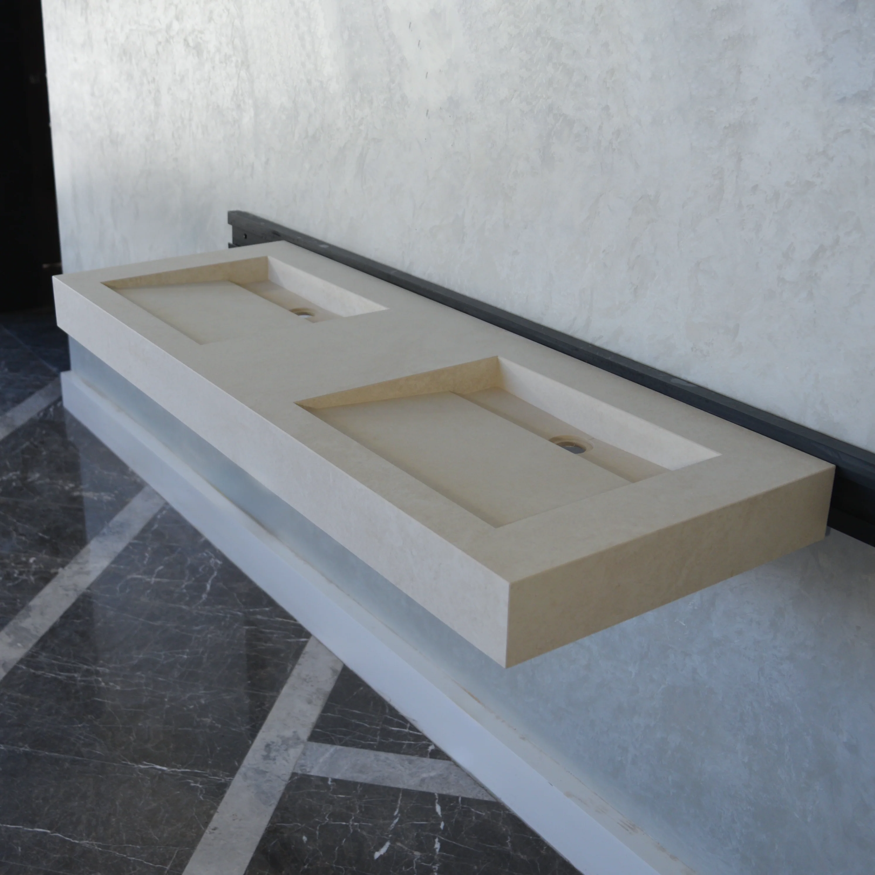 HANDCRAFTED INFINITY CHIANCA DI OSTUNI HIGH ENGINEERED PORCELAIN DOUBLE SINK (ES-053) - Image 3