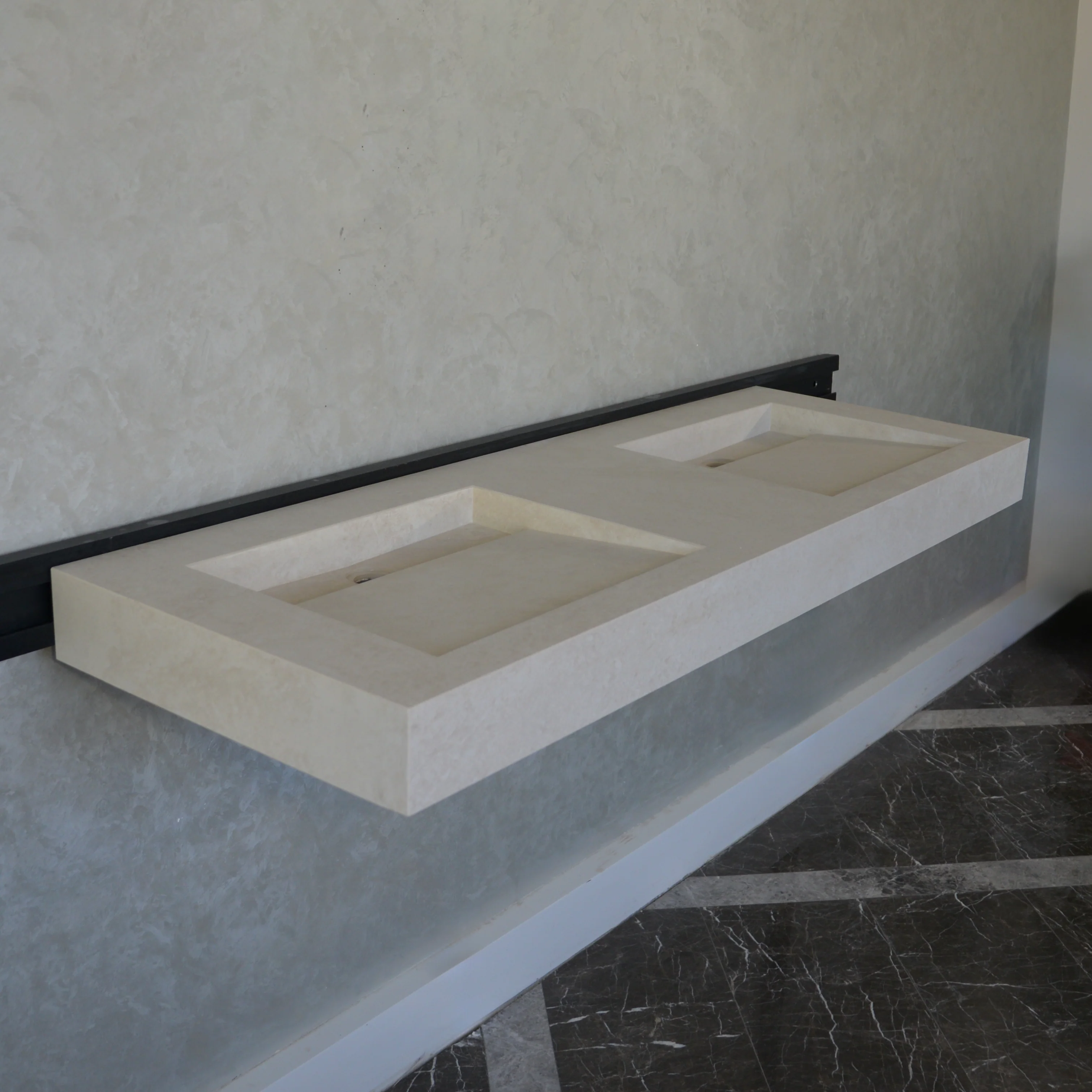 HANDCRAFTED INFINITY CHIANCA DI OSTUNI HIGH ENGINEERED PORCELAIN DOUBLE SINK (ES-053) - Image 4