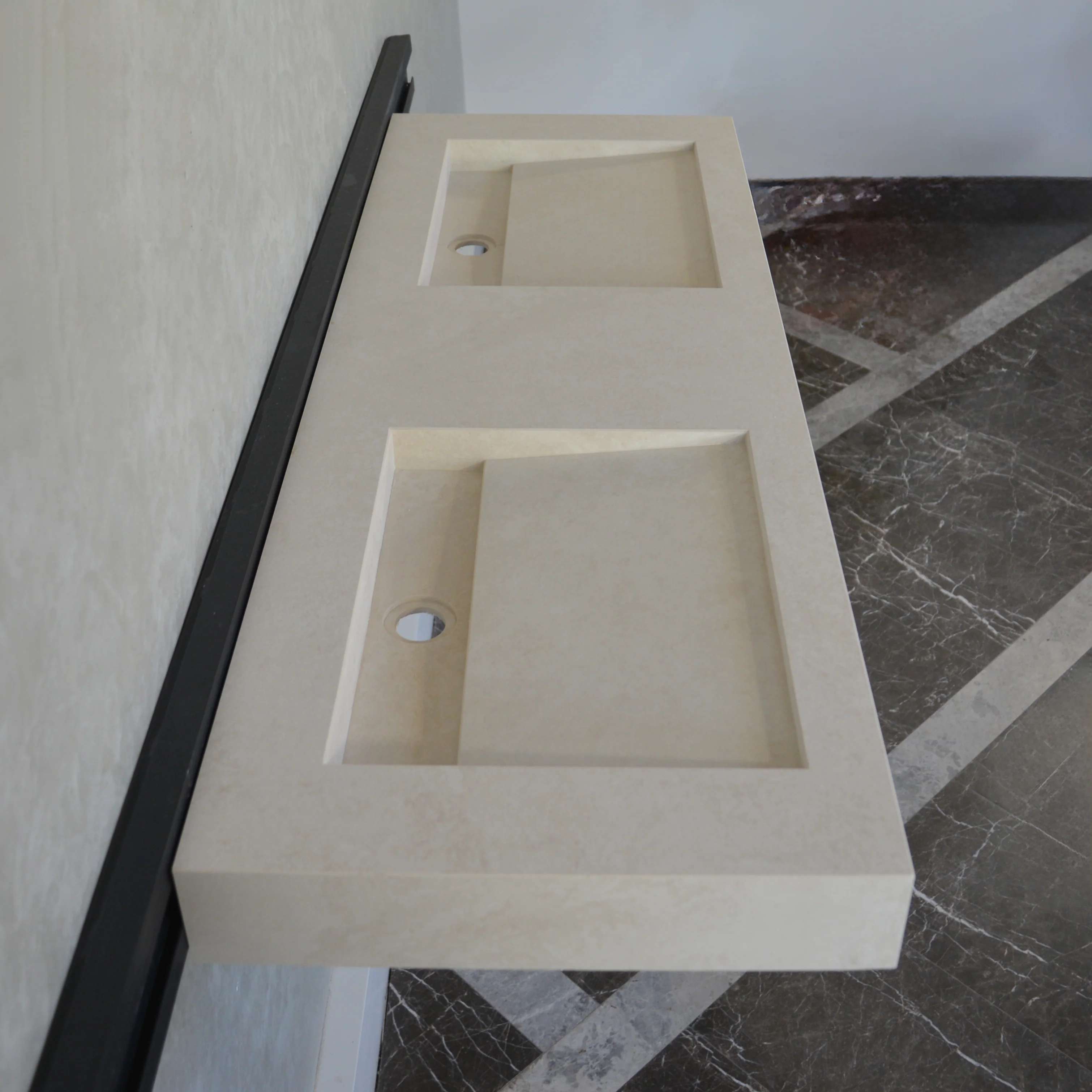 HANDCRAFTED INFINITY CHIANCA DI OSTUNI HIGH ENGINEERED PORCELAIN DOUBLE SINK (ES-053) - Image 5