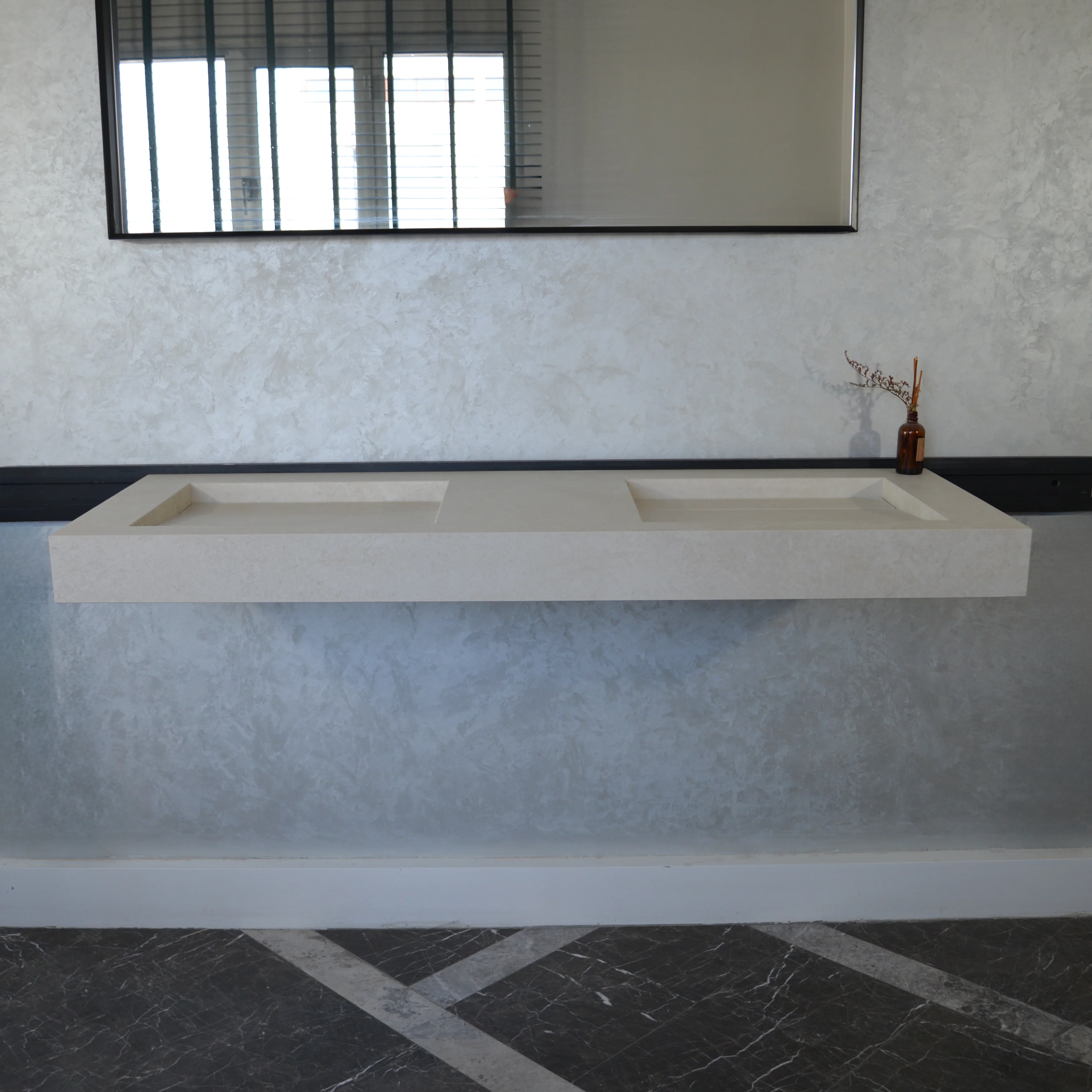 HANDCRAFTED INFINITY CHIANCA DI OSTUNI HIGH ENGINEERED PORCELAIN DOUBLE SINK (ES-053) - Image 6