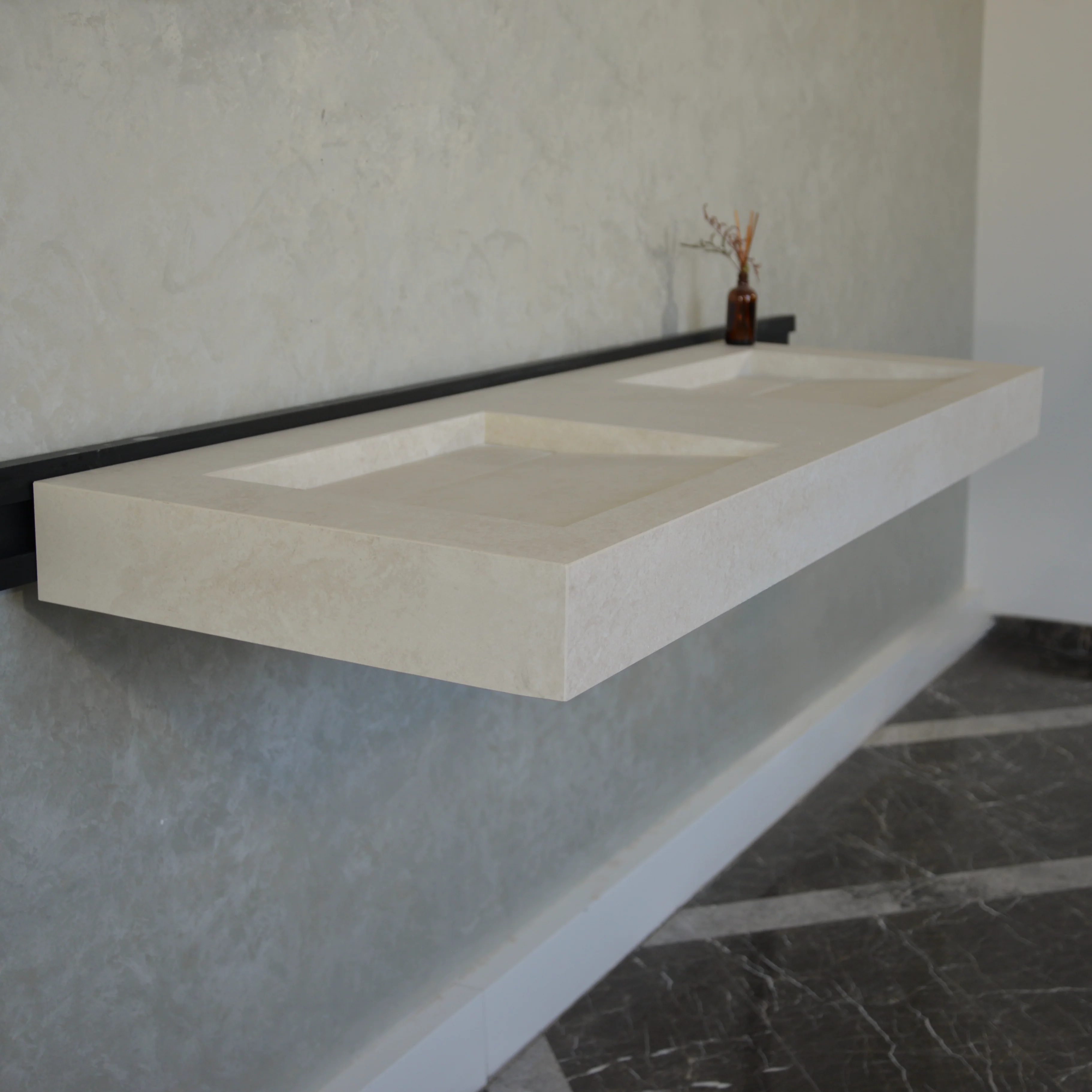 HANDCRAFTED INFINITY CHIANCA DI OSTUNI HIGH ENGINEERED PORCELAIN DOUBLE SINK (ES-053) - Image 8