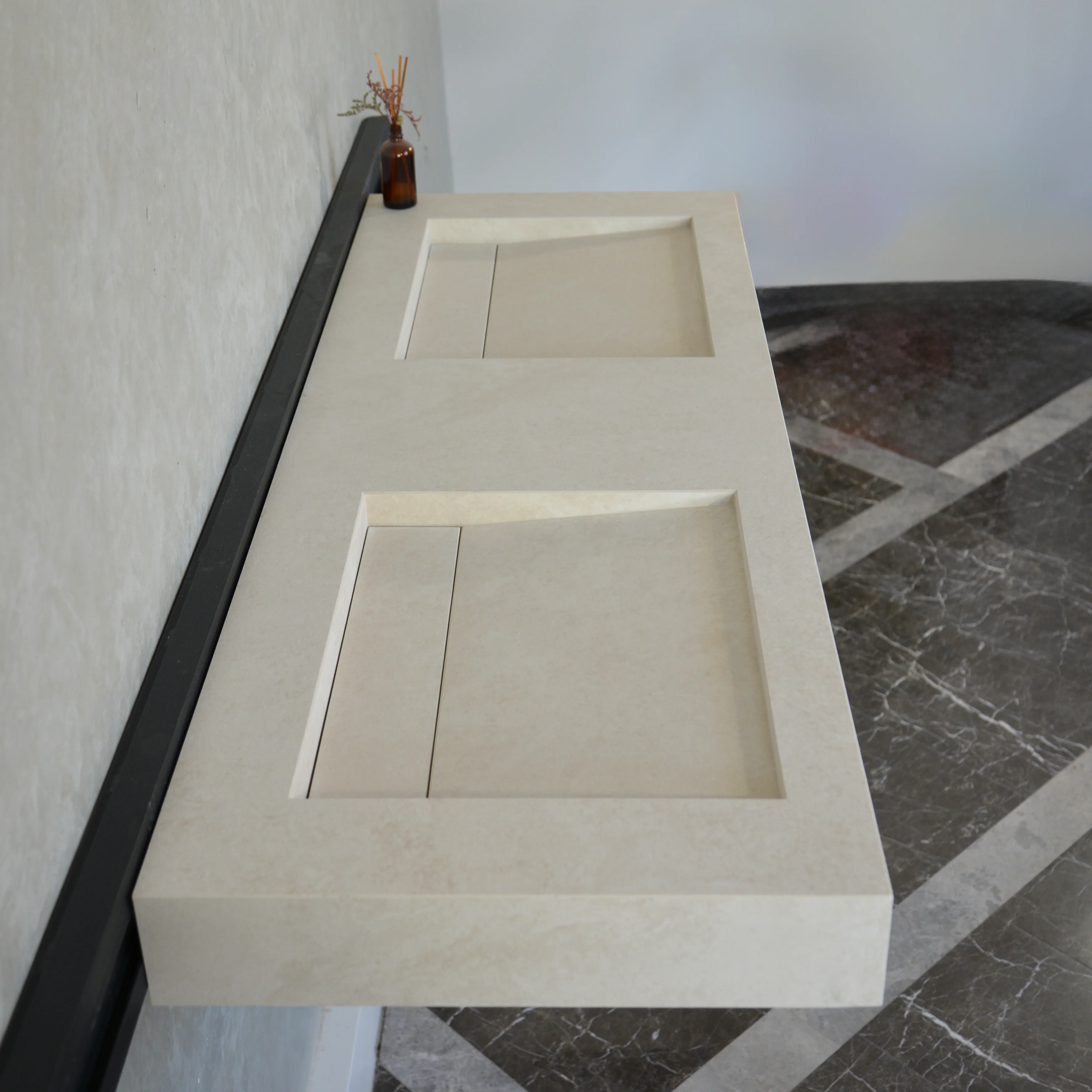 HANDCRAFTED INFINITY CHIANCA DI OSTUNI HIGH ENGINEERED PORCELAIN DOUBLE SINK (ES-053) - Image 9