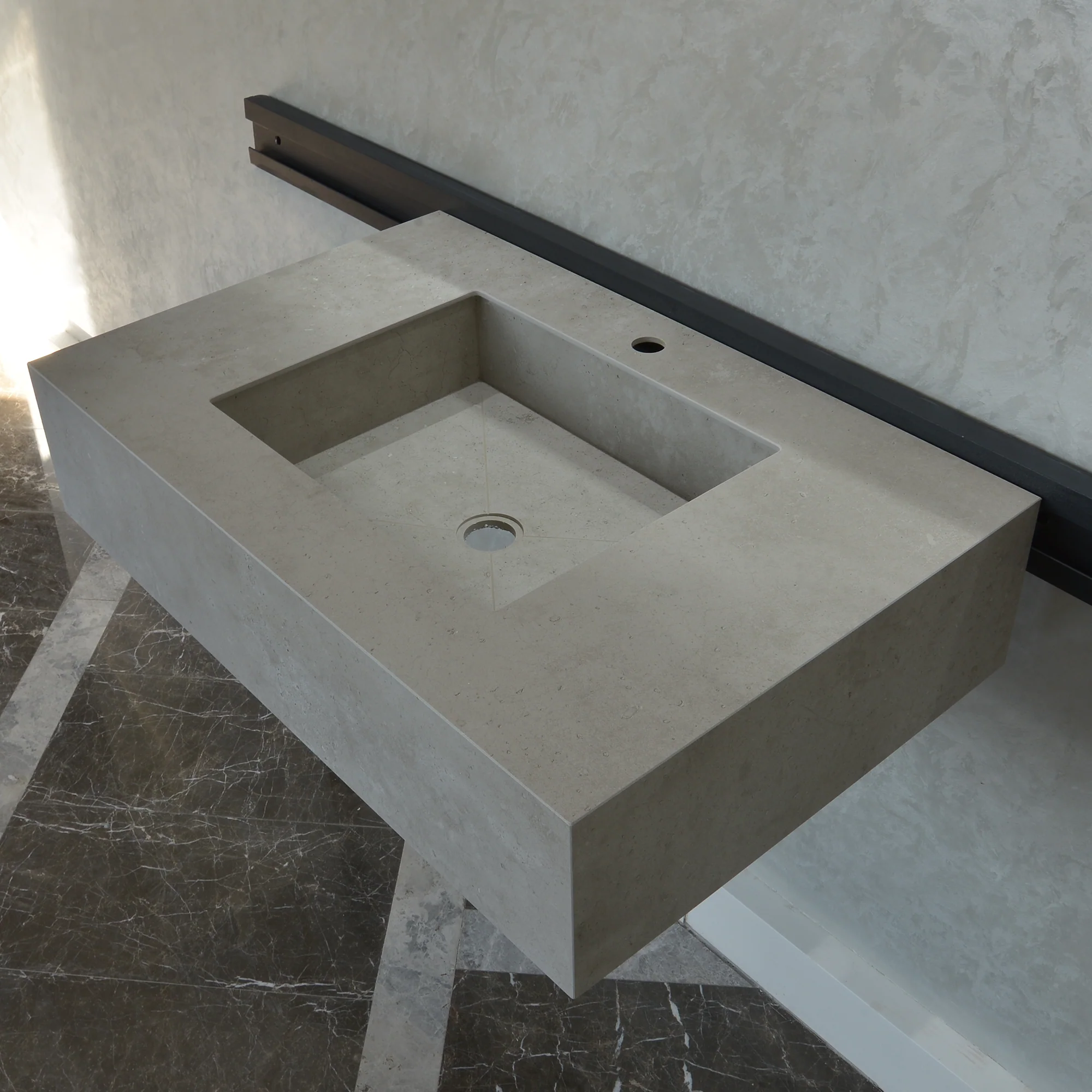 HANDCRAFTED INFINITY – CONCRETE GREY ENGINEERED PORCELAIN SINK (ES-054) - Image 10