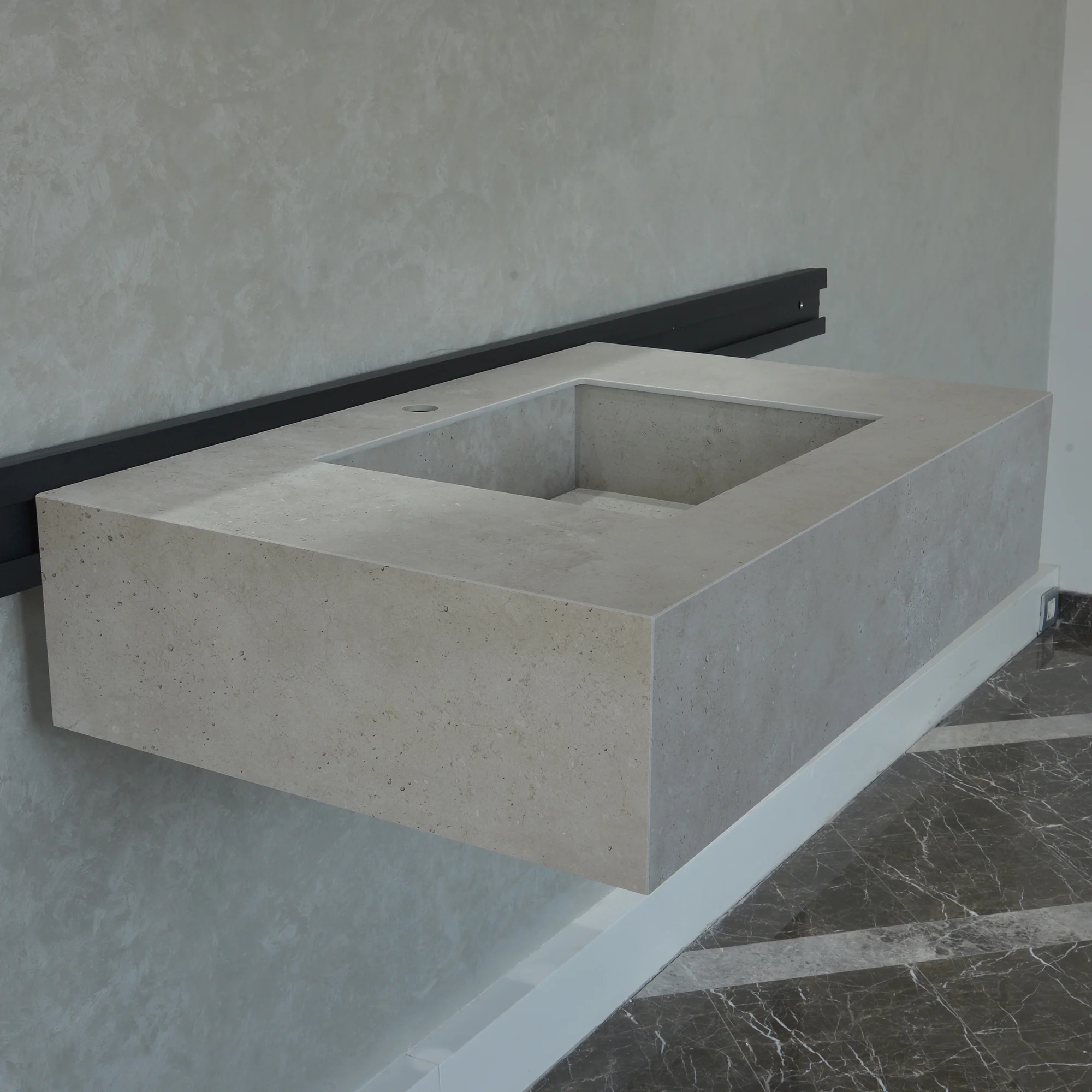 HANDCRAFTED INFINITY – CONCRETE GREY ENGINEERED PORCELAIN SINK (ES-054) - Image 11