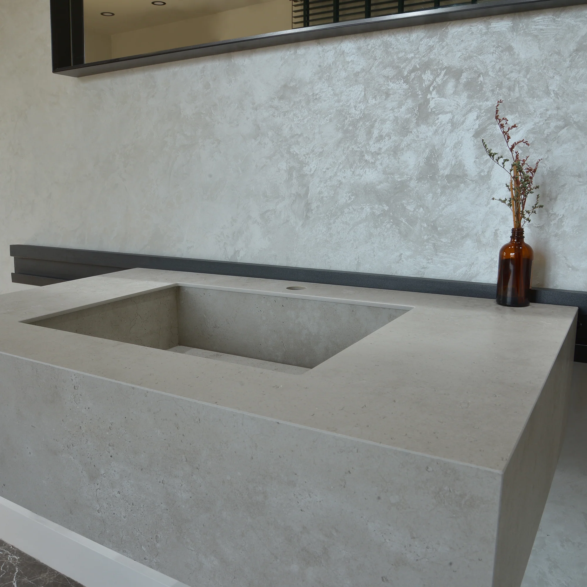 HANDCRAFTED INFINITY – CONCRETE GREY ENGINEERED PORCELAIN SINK (ES-054) - Image 2