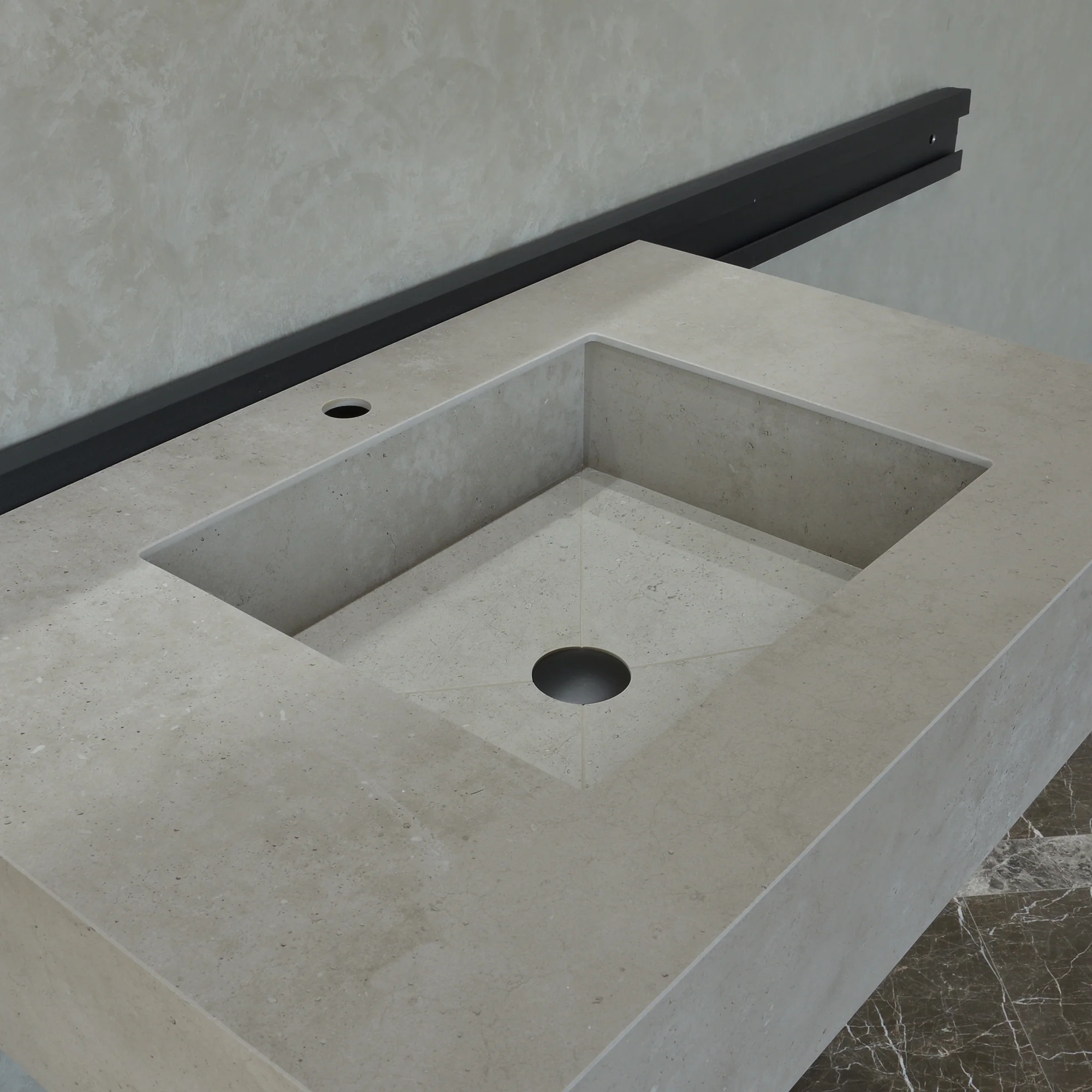 HANDCRAFTED INFINITY – CONCRETE GREY ENGINEERED PORCELAIN SINK (ES-054) - Image 4