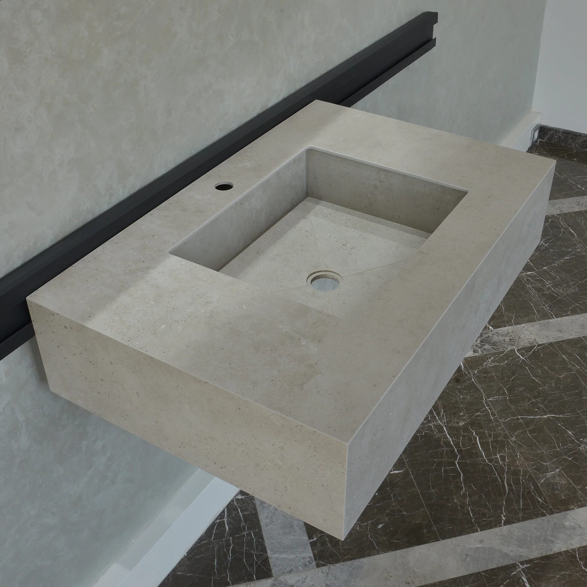 HANDCRAFTED INFINITY – CONCRETE GREY ENGINEERED PORCELAIN SINK (ES-054) - Image 7