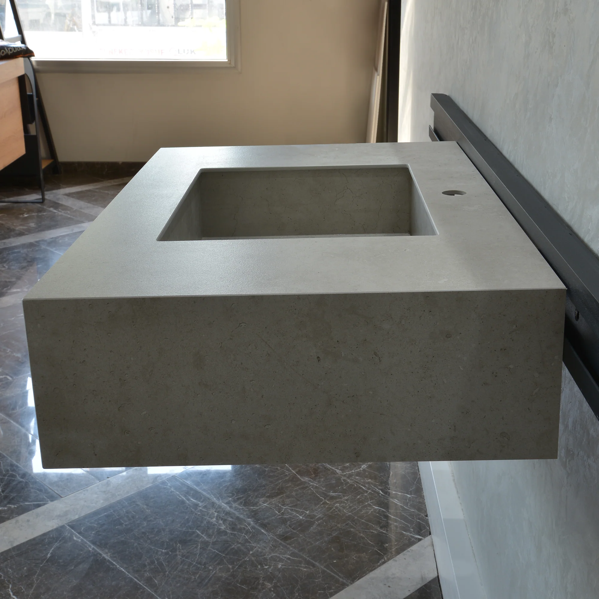 HANDCRAFTED INFINITY – CONCRETE GREY ENGINEERED PORCELAIN SINK (ES-054) - Image 8