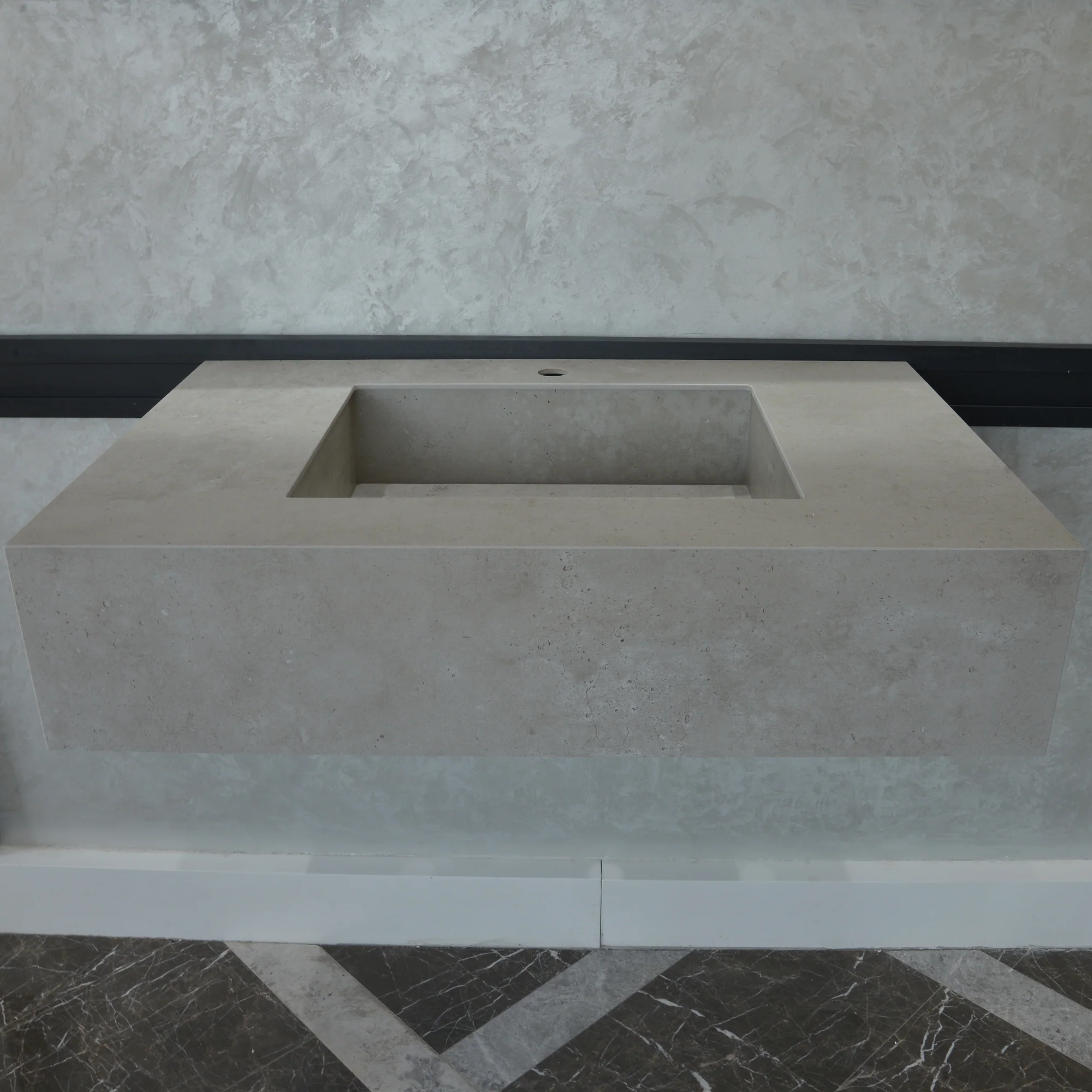 HANDCRAFTED INFINITY – CONCRETE GREY ENGINEERED PORCELAIN SINK (ES-054) - Image 9