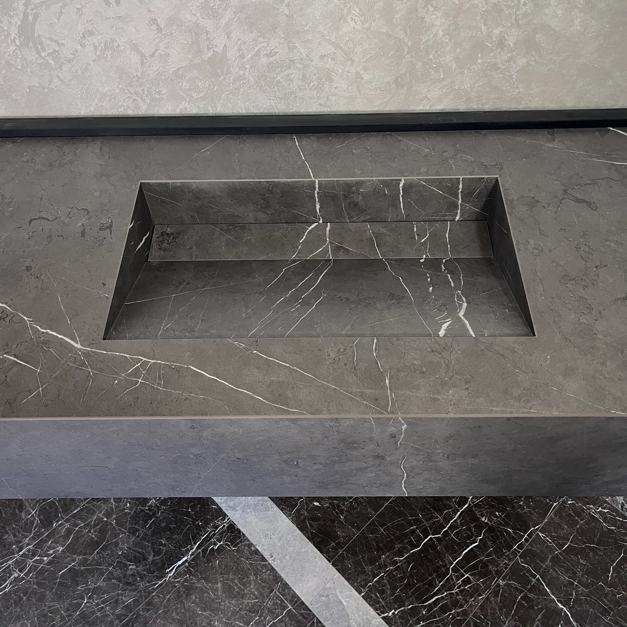 HANDCRAFTED INFINITY PIETRA GREY HIGH ENGINEERED STONE SINK (ES-100) - Image 3
