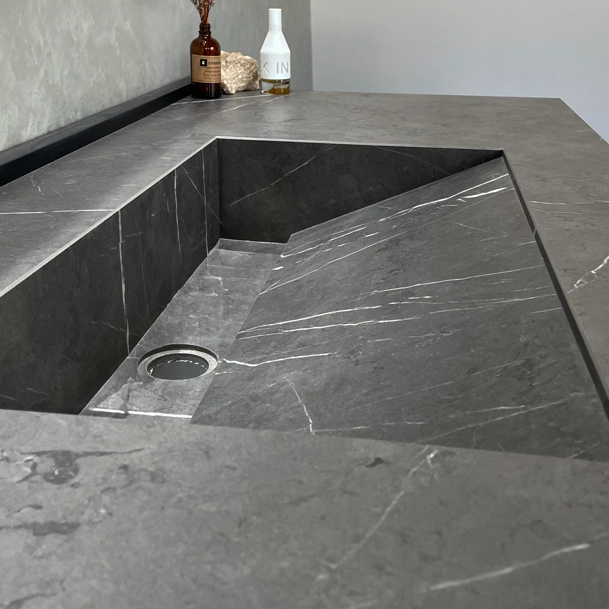 HANDCRAFTED INFINITY PIETRA GREY HIGH ENGINEERED STONE SINK (ES-100) - Image 6