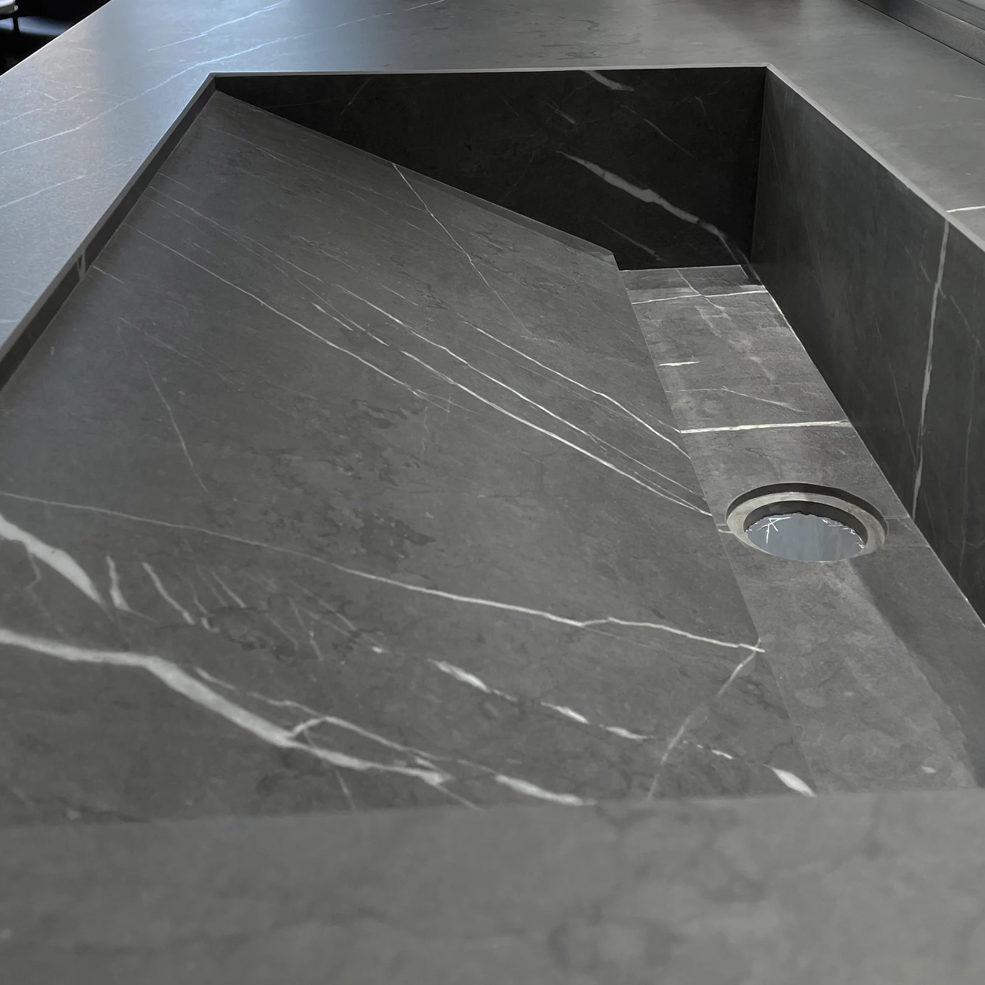 HANDCRAFTED INFINITY PIETRA GREY HIGH ENGINEERED STONE SINK (ES-100) - Image 7