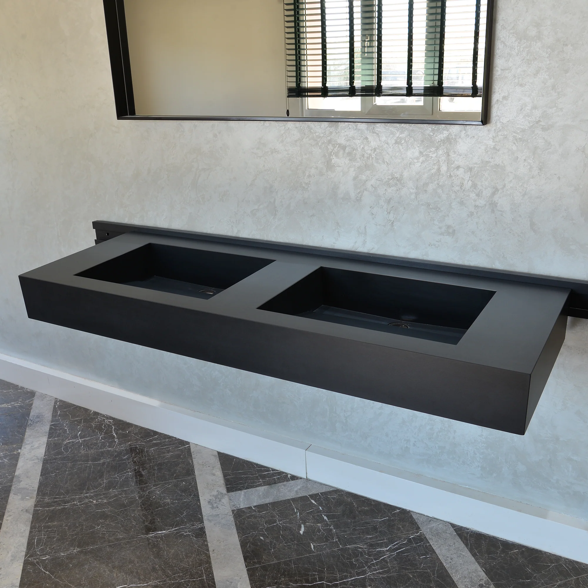 HANDCRAFTED INFINITY – TOTAL BLACK ENGINEERED PORCELAIN SINK (ES-080) - Image 3
