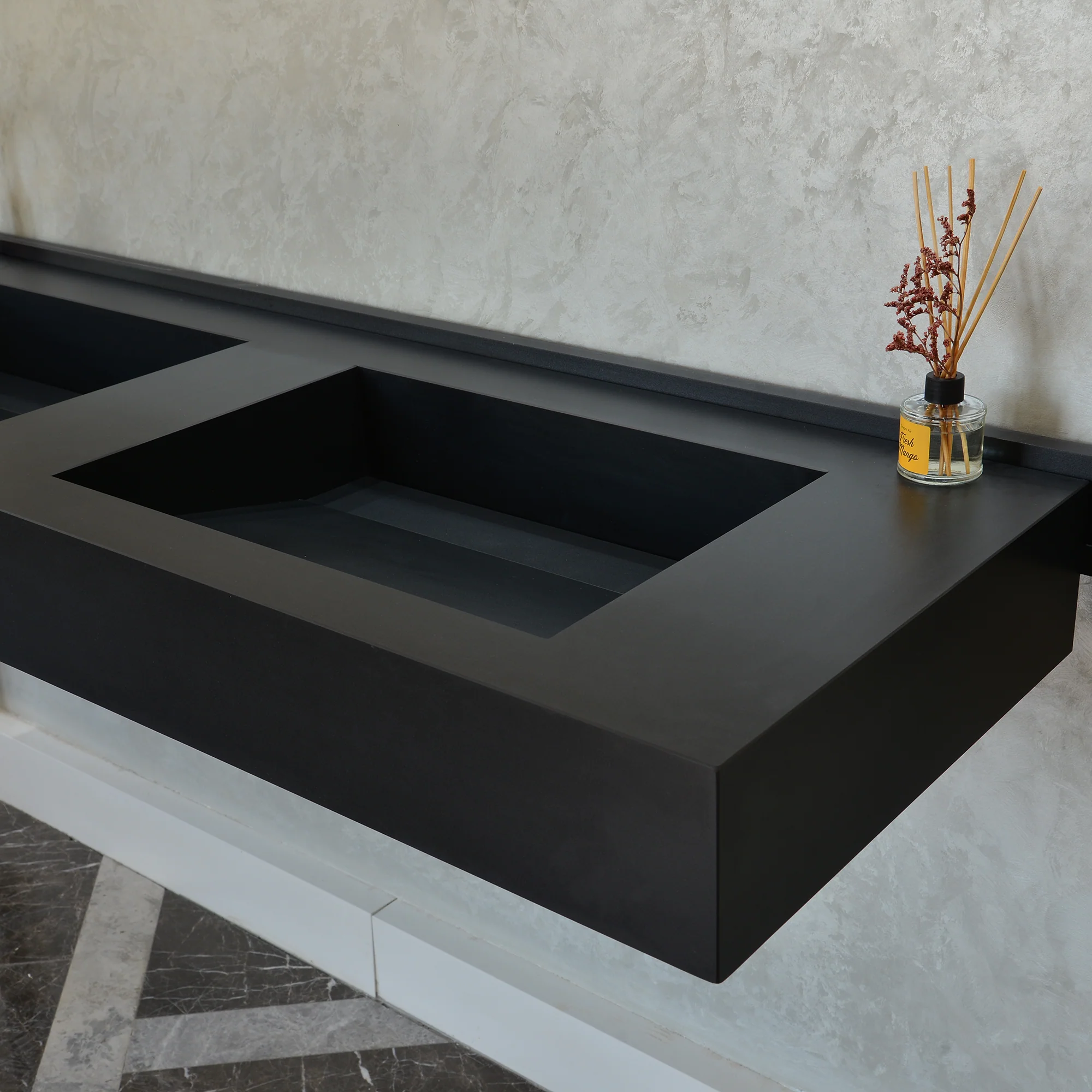HANDCRAFTED INFINITY – TOTAL BLACK ENGINEERED PORCELAIN SINK (ES-080) - Image 5