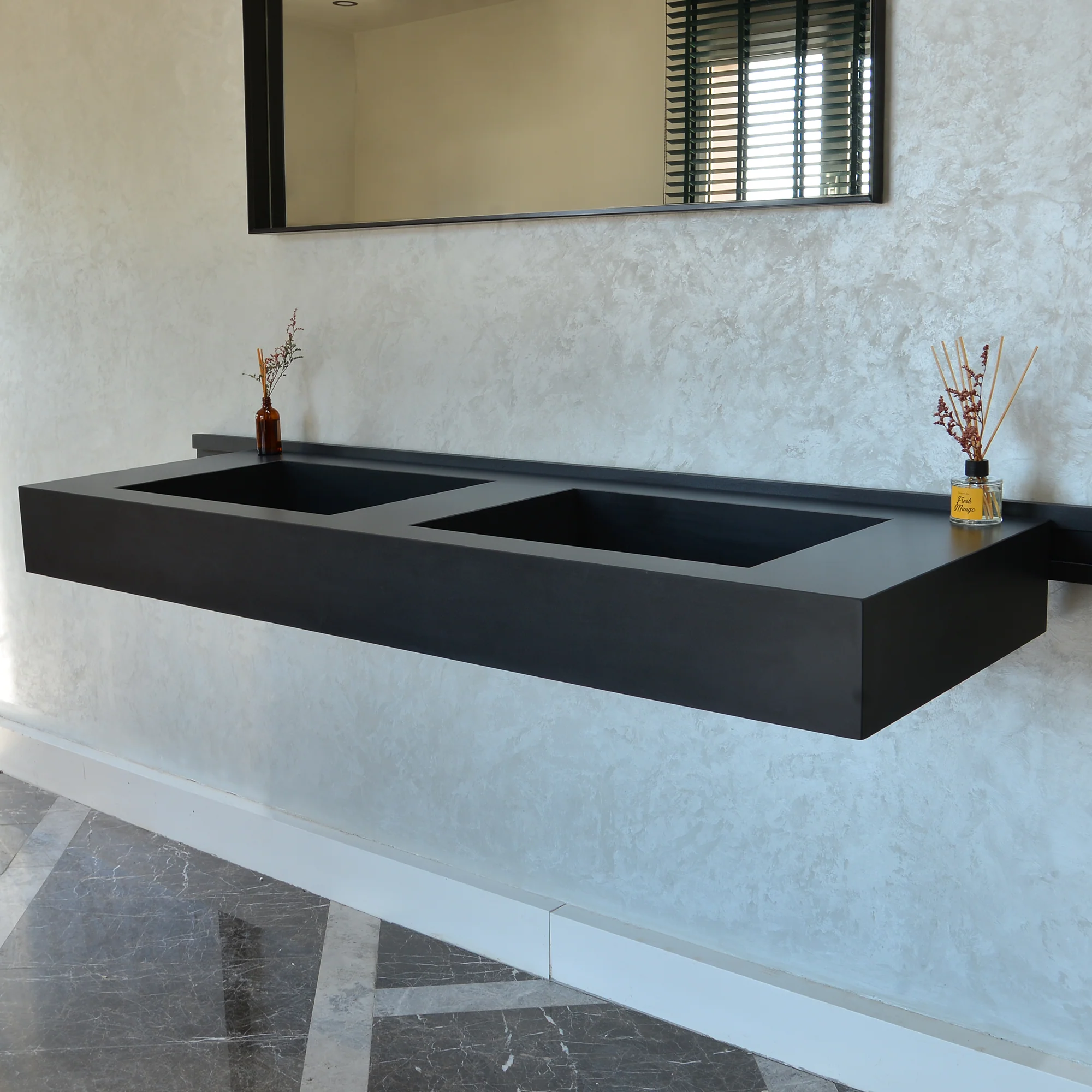 HANDCRAFTED INFINITY – TOTAL BLACK ENGINEERED PORCELAIN SINK (ES-080) - Image 7