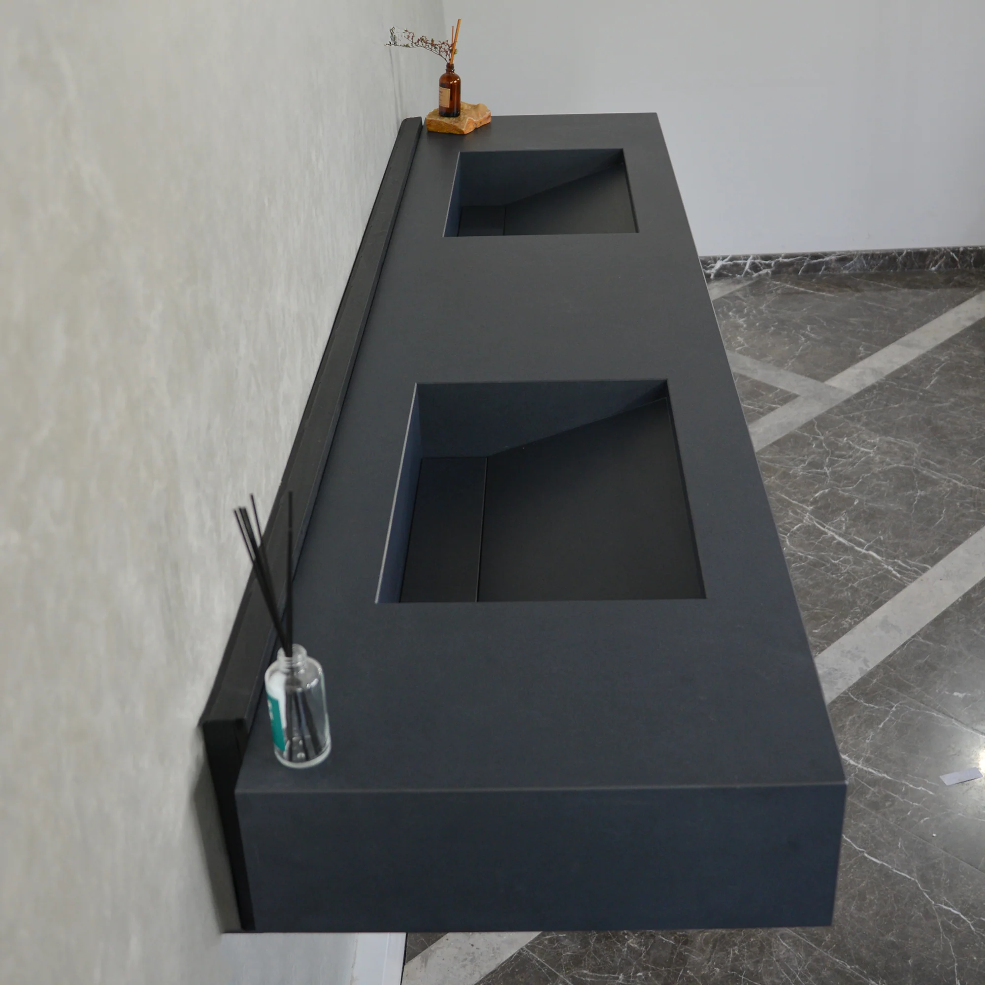 HANDCRAFTED INFINITY TOTAL BLACK HIGH ENGINEERED PORCELAIN DOUBLE SINK (ES-093) - Image 7