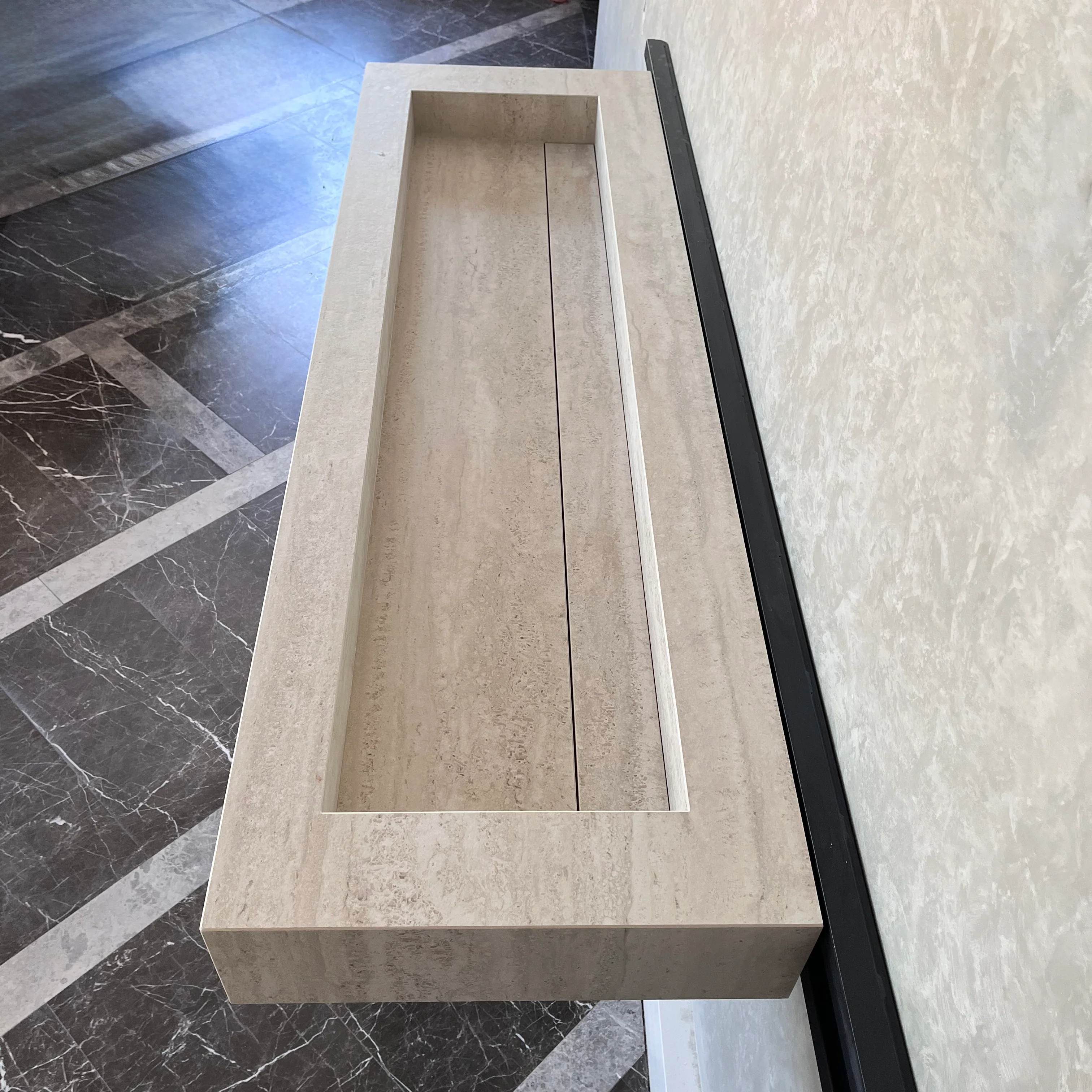 HANDCRAFTED INFINITY TRAVERTINO CHIARO HIGH ENGINEERED PORCELAIN SINK (ES-076) - Image 3