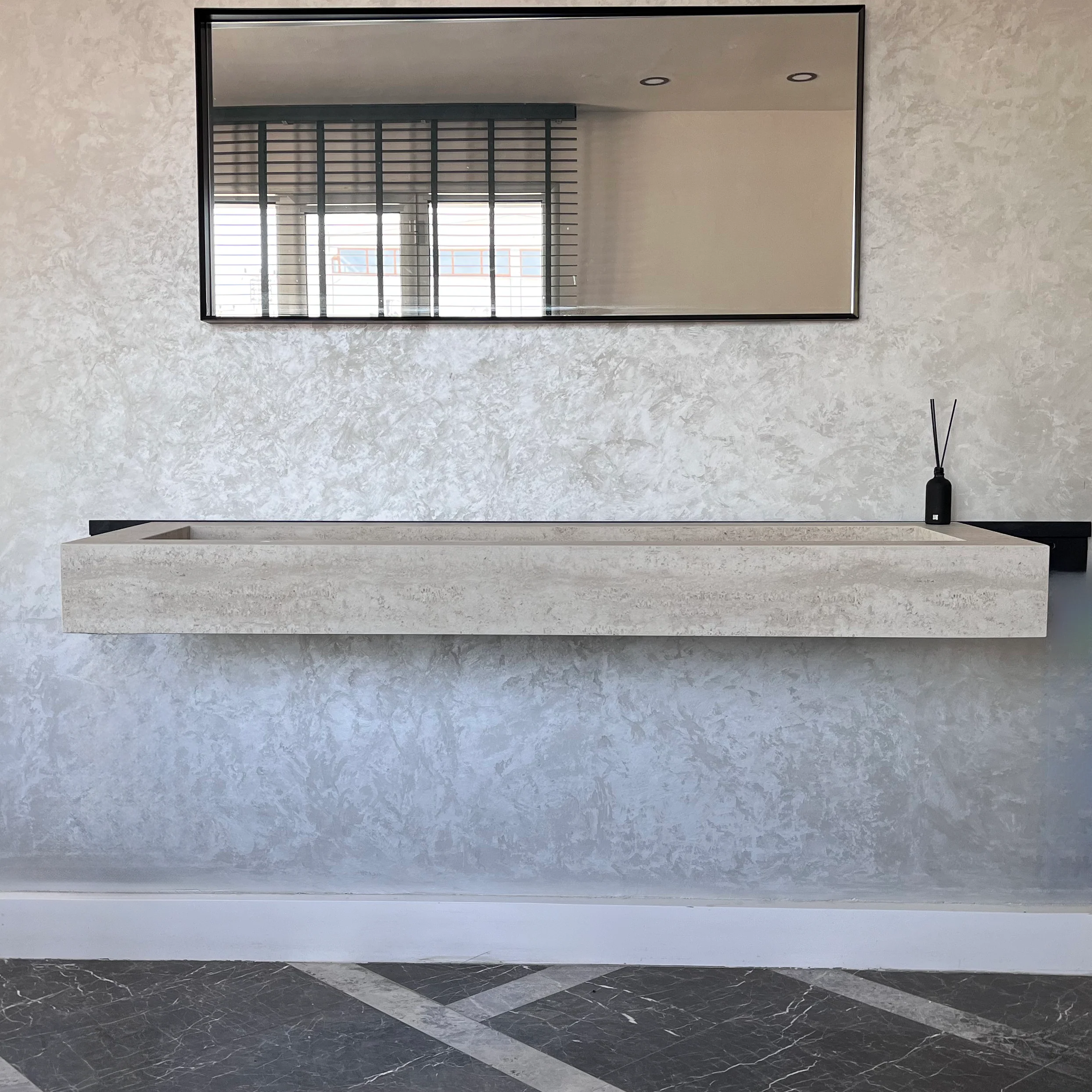 HANDCRAFTED INFINITY TRAVERTINO CHIARO HIGH ENGINEERED PORCELAIN SINK (ES-076) - Image 6