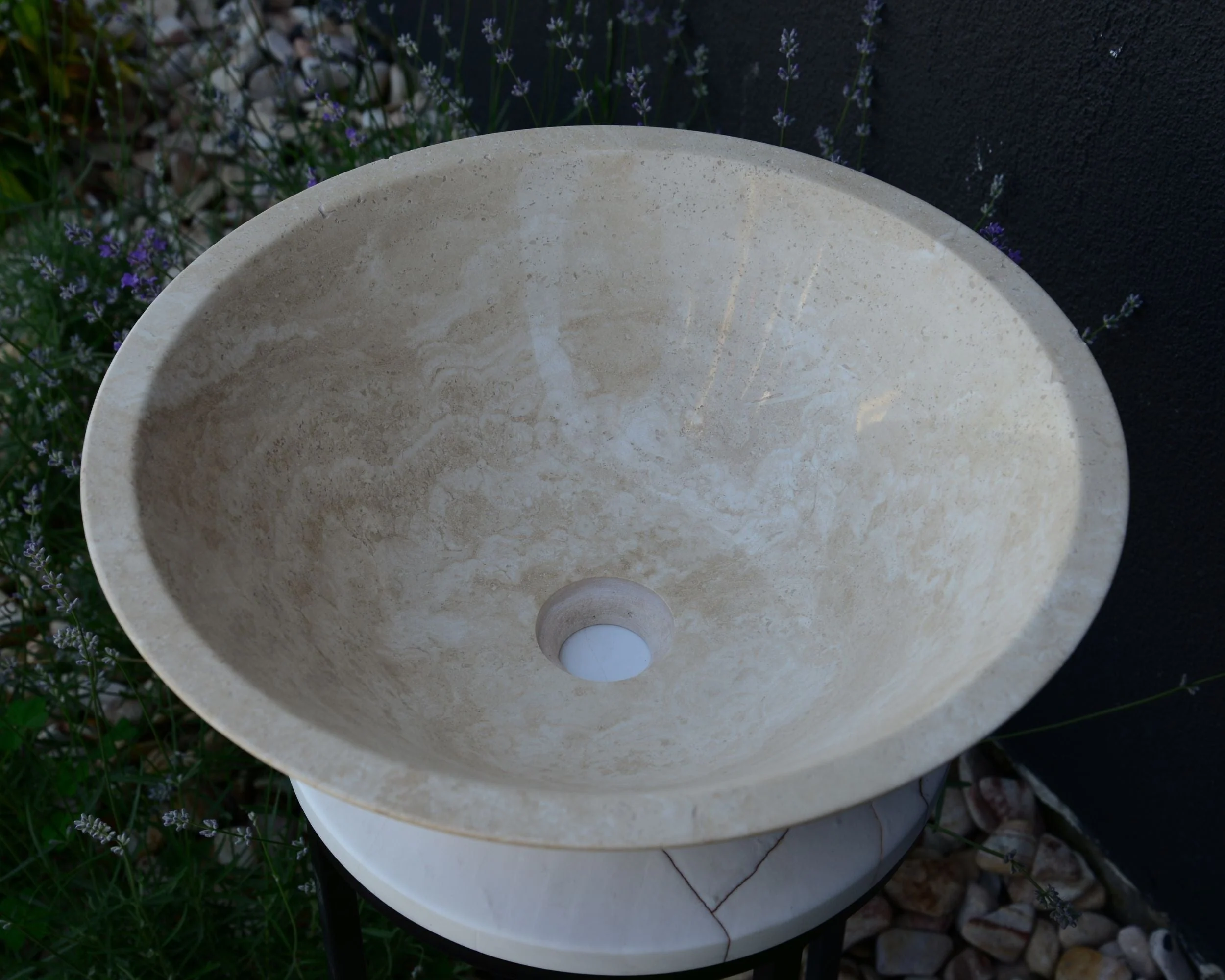 HANDCRAFTED LIGHT BEIGE TRAVERTINE SINK - Image 4