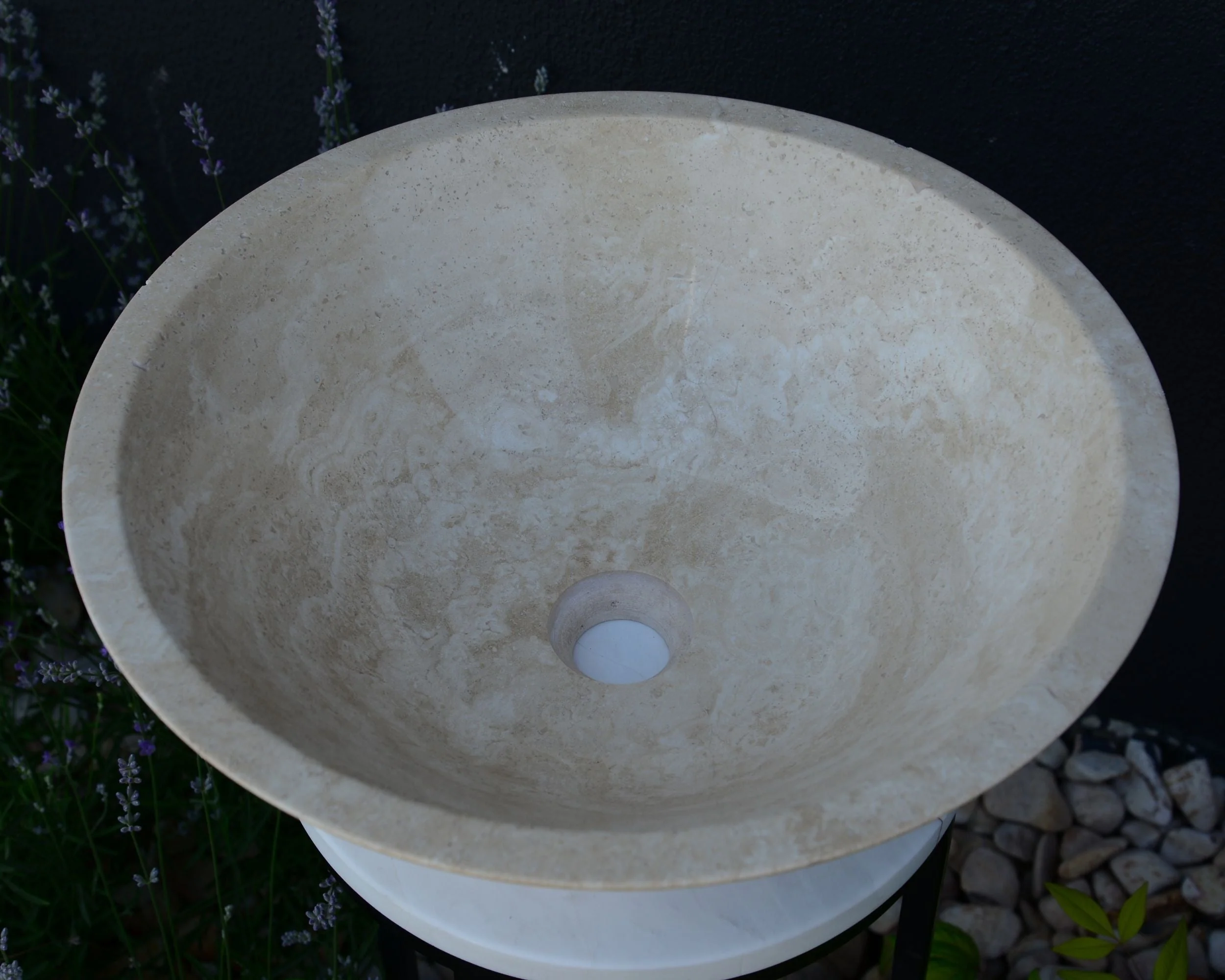 HANDCRAFTED LIGHT BEIGE TRAVERTINE SINK - Image 5