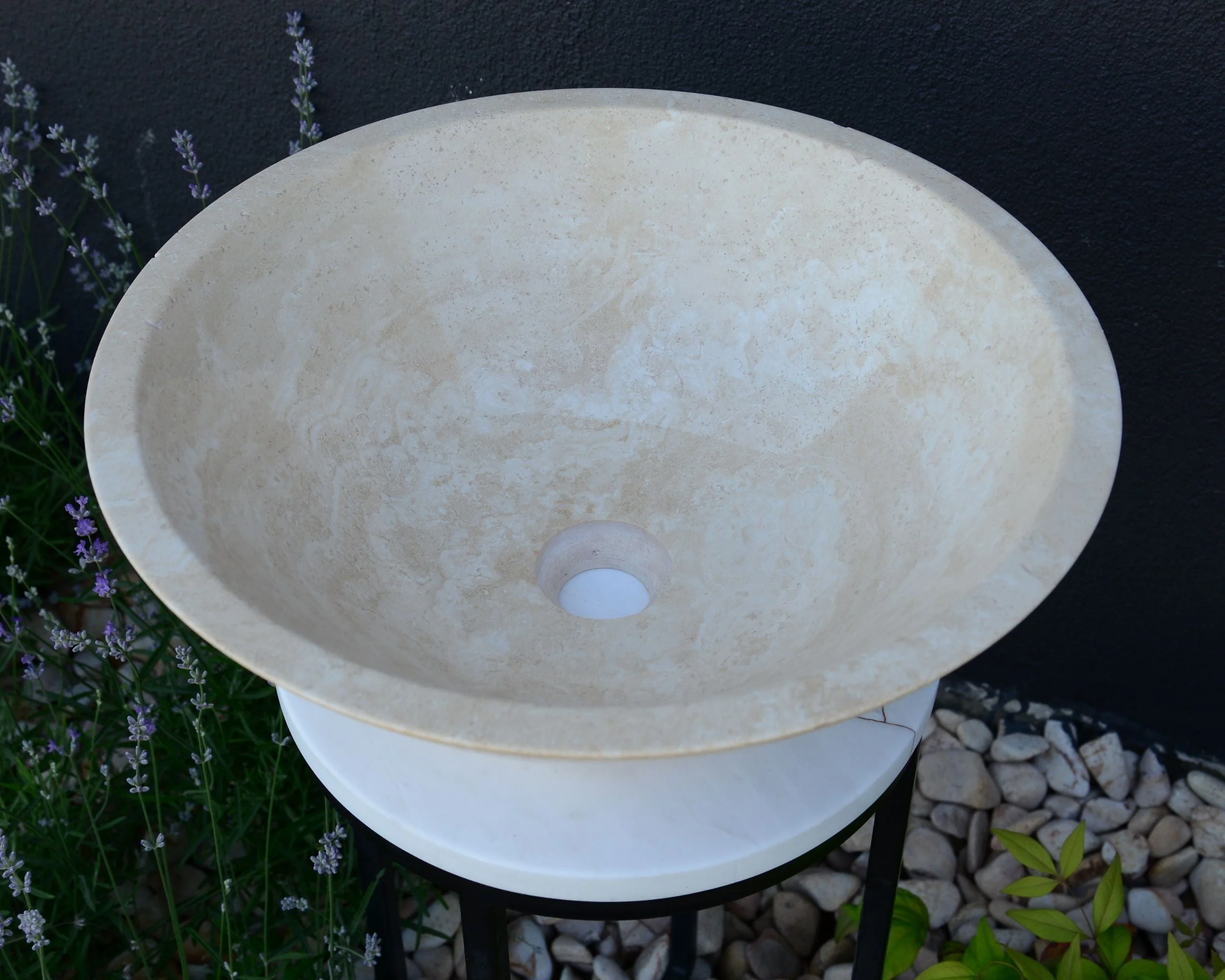 HANDCRAFTED LIGHT BEIGE TRAVERTINE SINK - Image 7