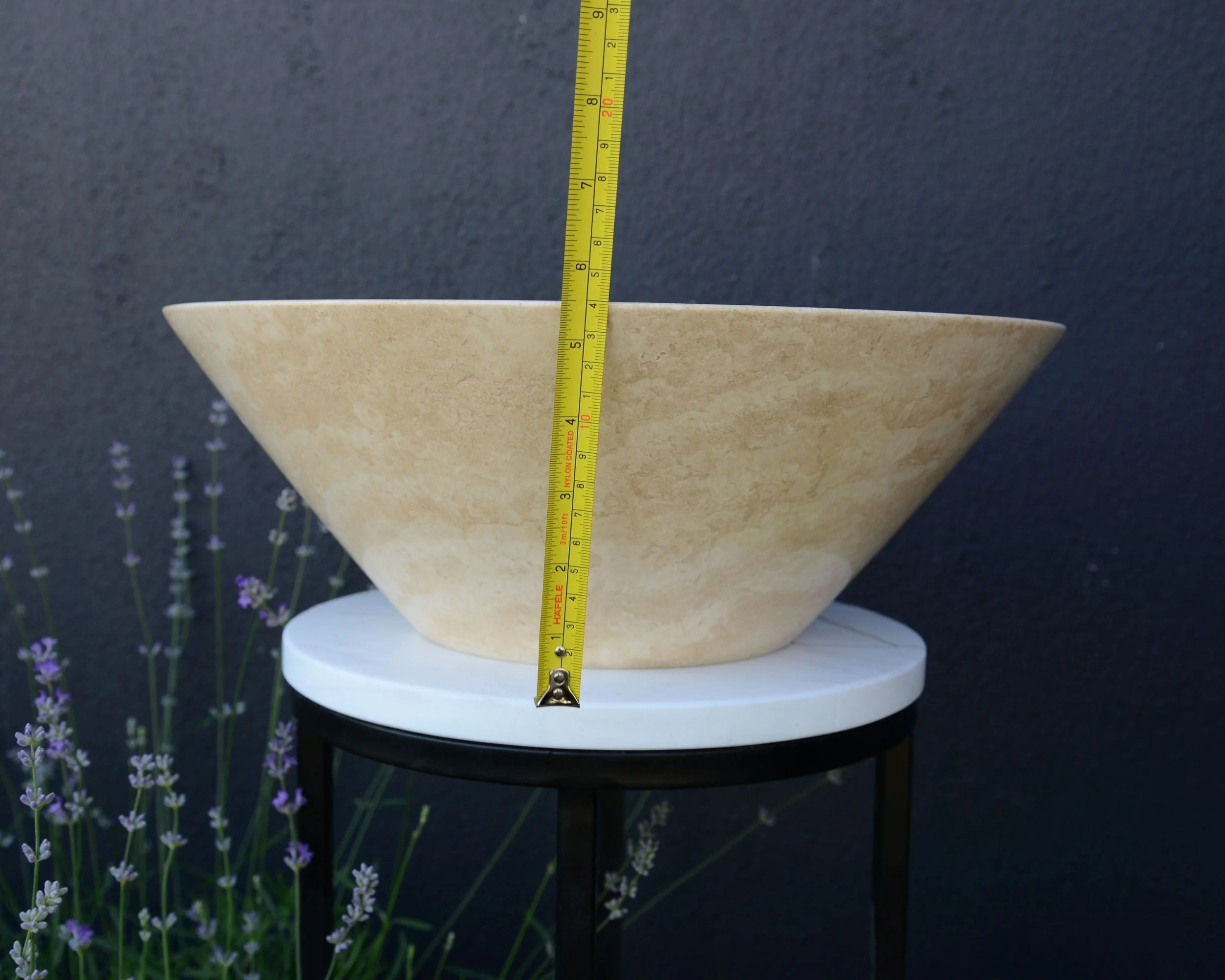 HANDCRAFTED LIGHT BEIGE TRAVERTINE SINK - Image 9