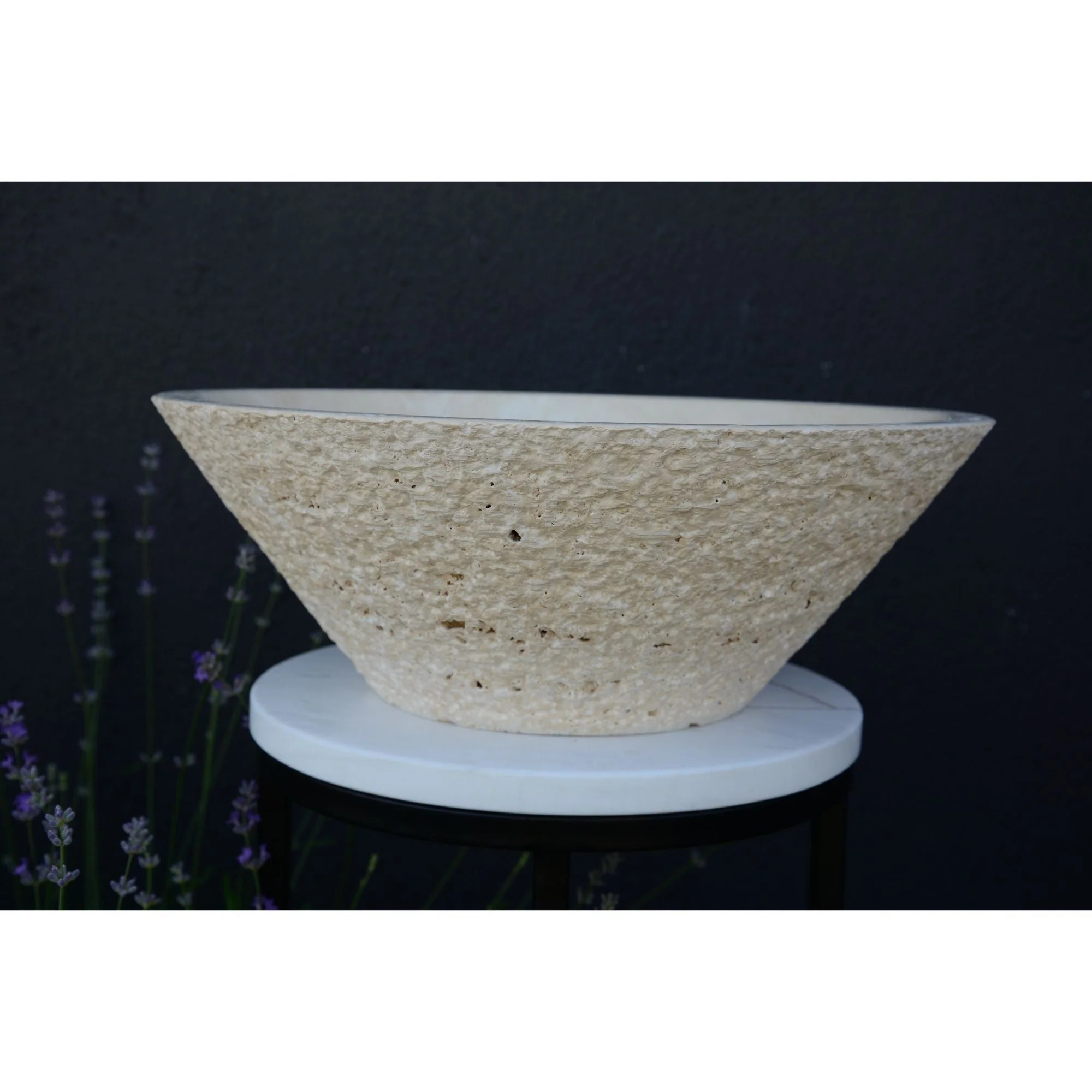 HANDCRAFTED LIGHT BEIGE TRAVERTINE SINK - Image 4