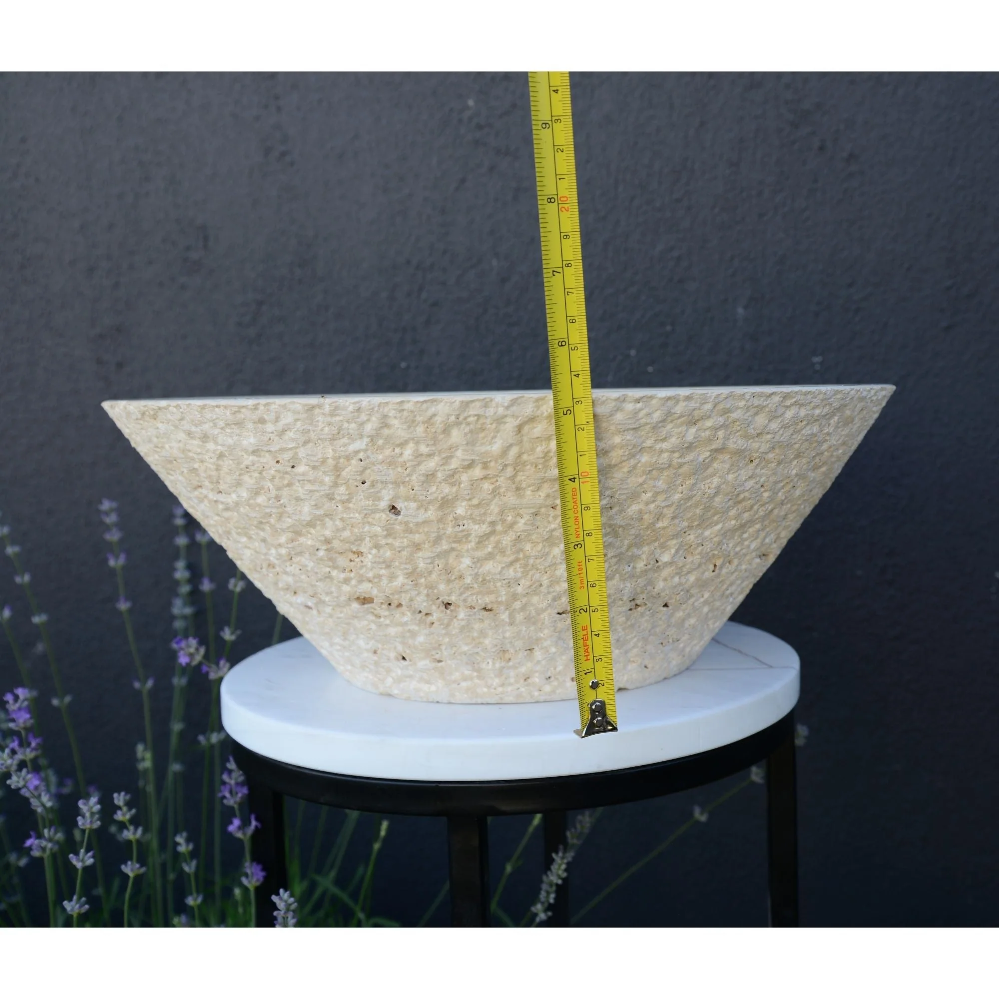 HANDCRAFTED LIGHT BEIGE TRAVERTINE SINK - Image 9