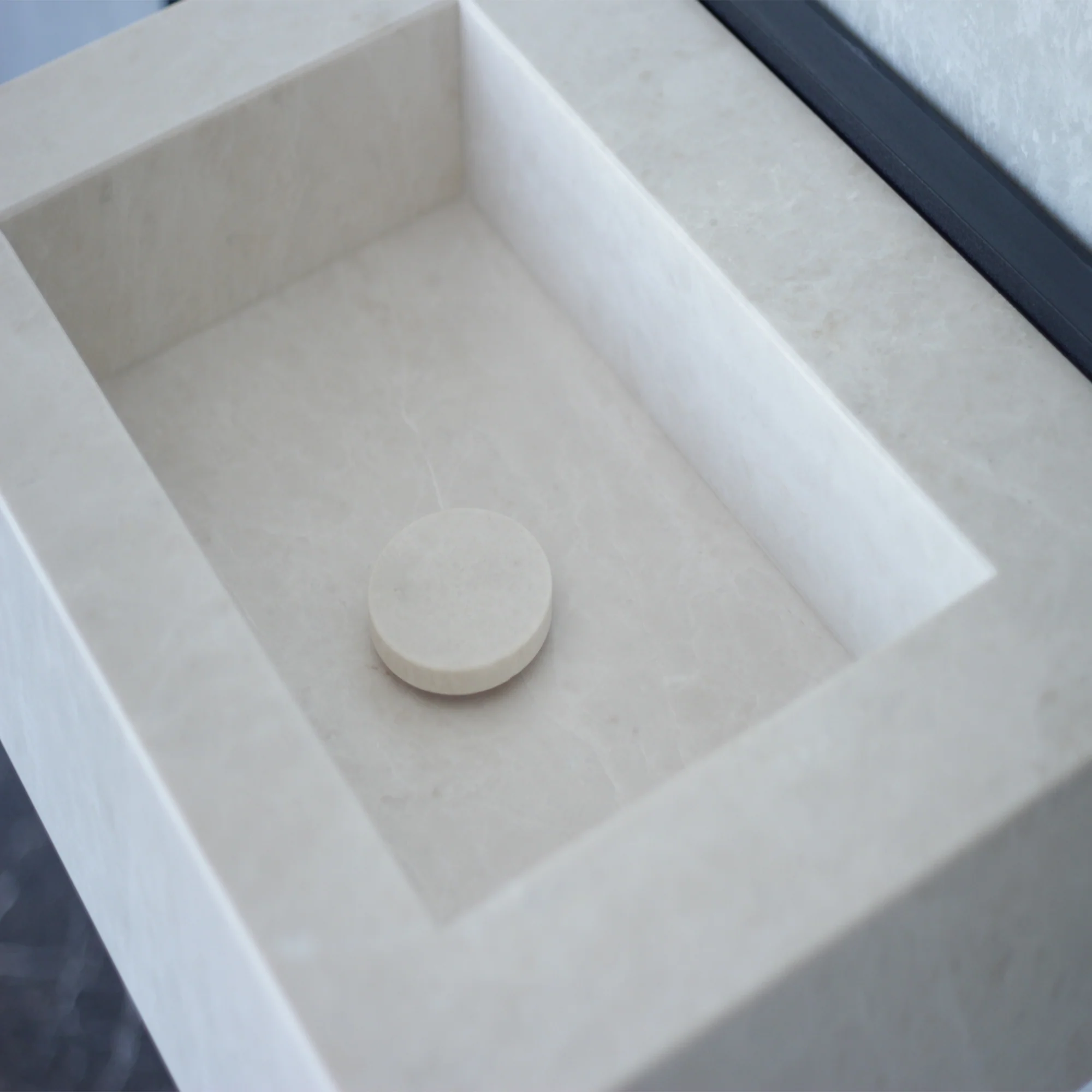 HANDCRAFTED LIGHT PEARL CUSTOM MARBLE SINK (NS-036) - Image 10