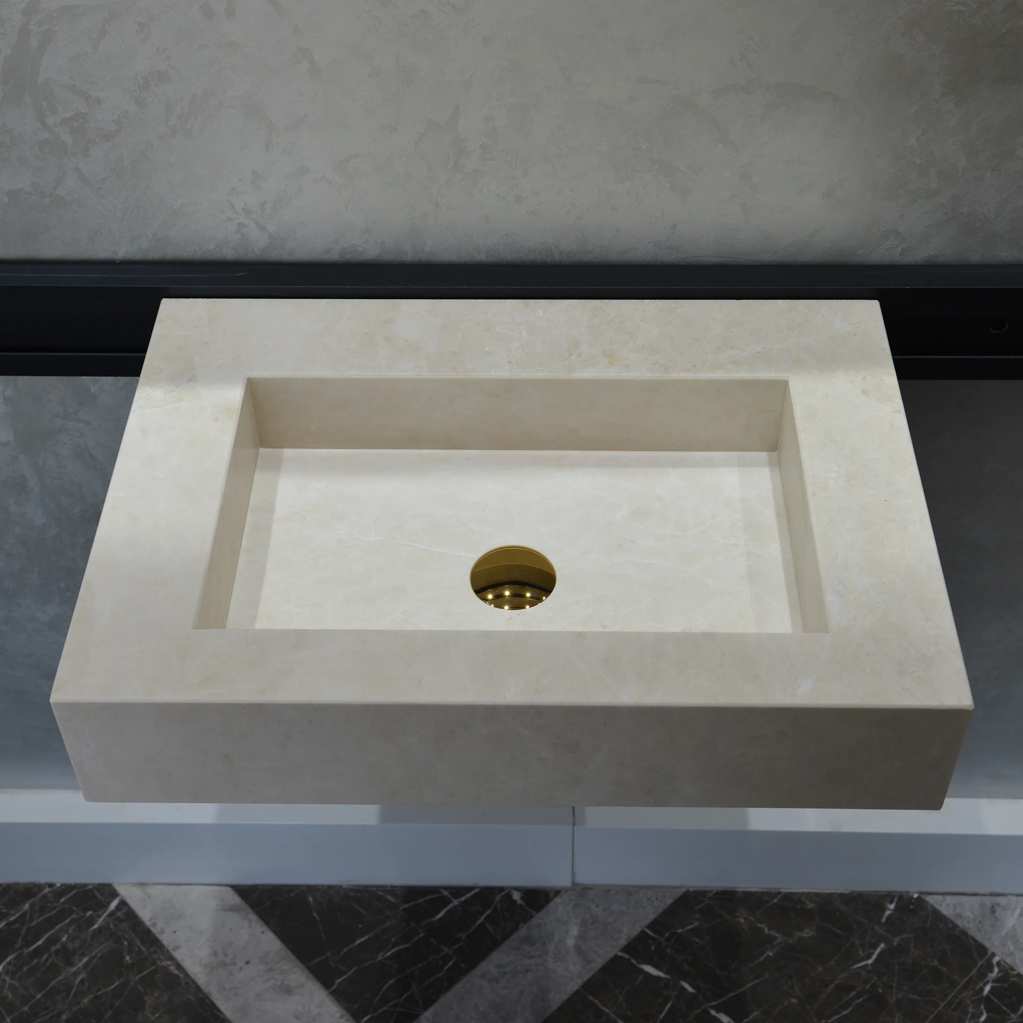 HANDCRAFTED LIGHT PEARL CUSTOM MARBLE SINK (NS-036) - Image 2