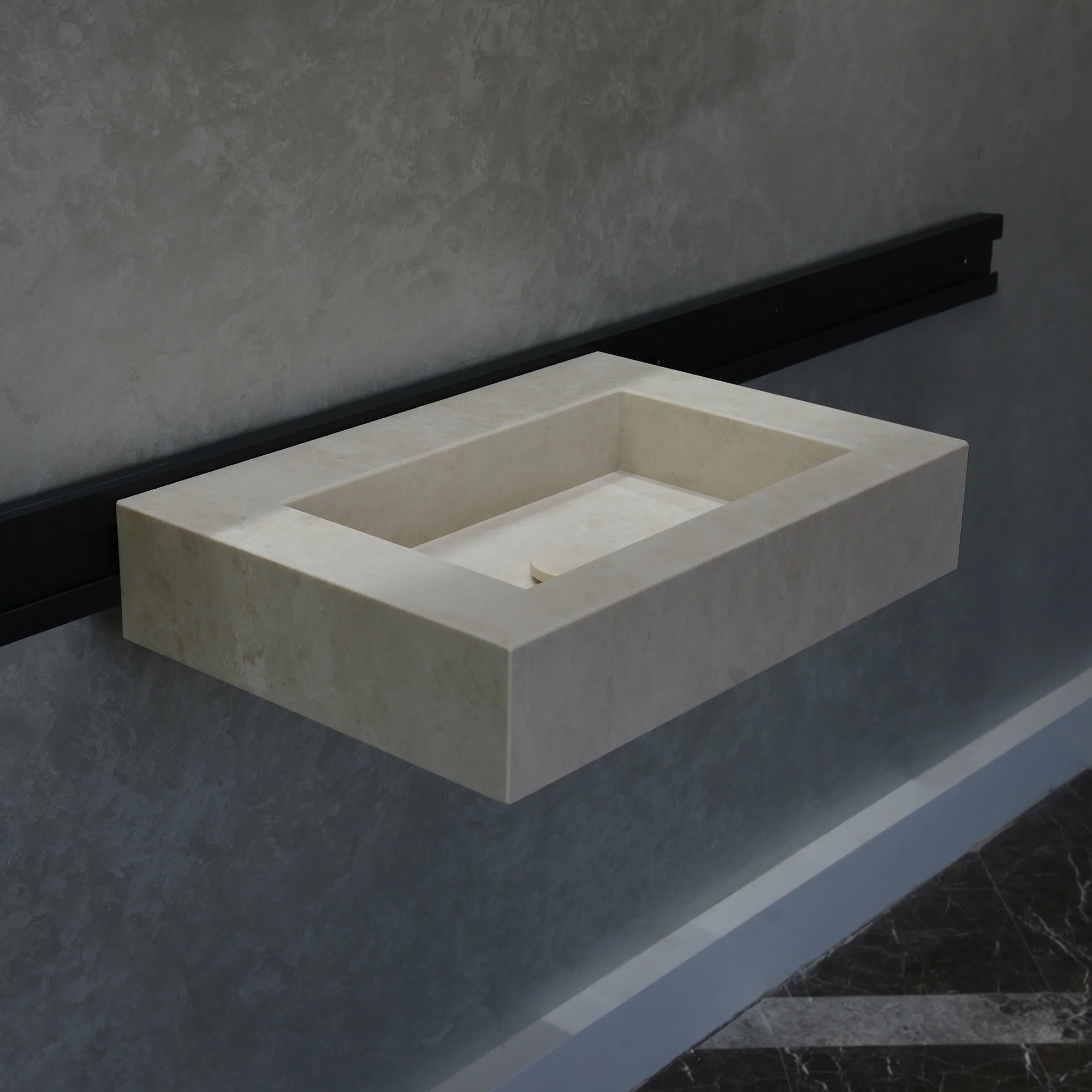 HANDCRAFTED LIGHT PEARL CUSTOM MARBLE SINK (NS-036) - Image 5