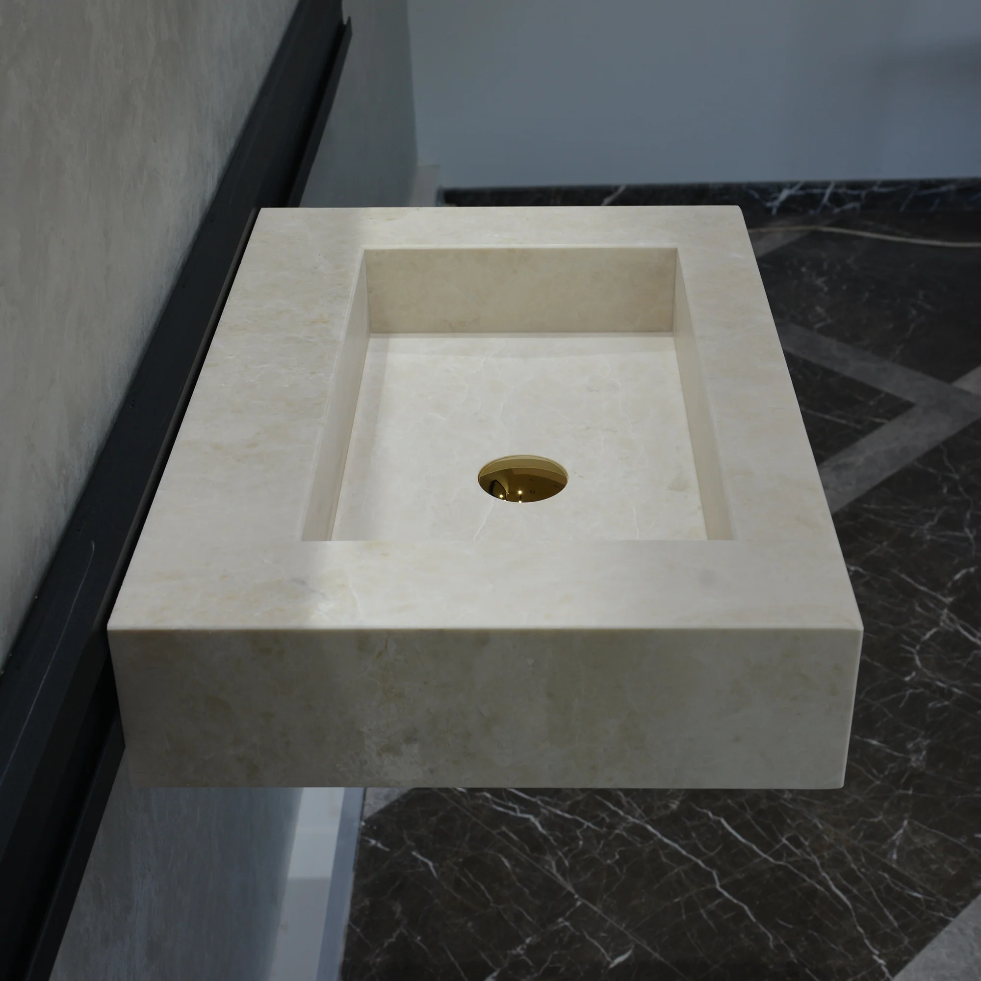 HANDCRAFTED LIGHT PEARL CUSTOM MARBLE SINK (NS-036) - Image 9