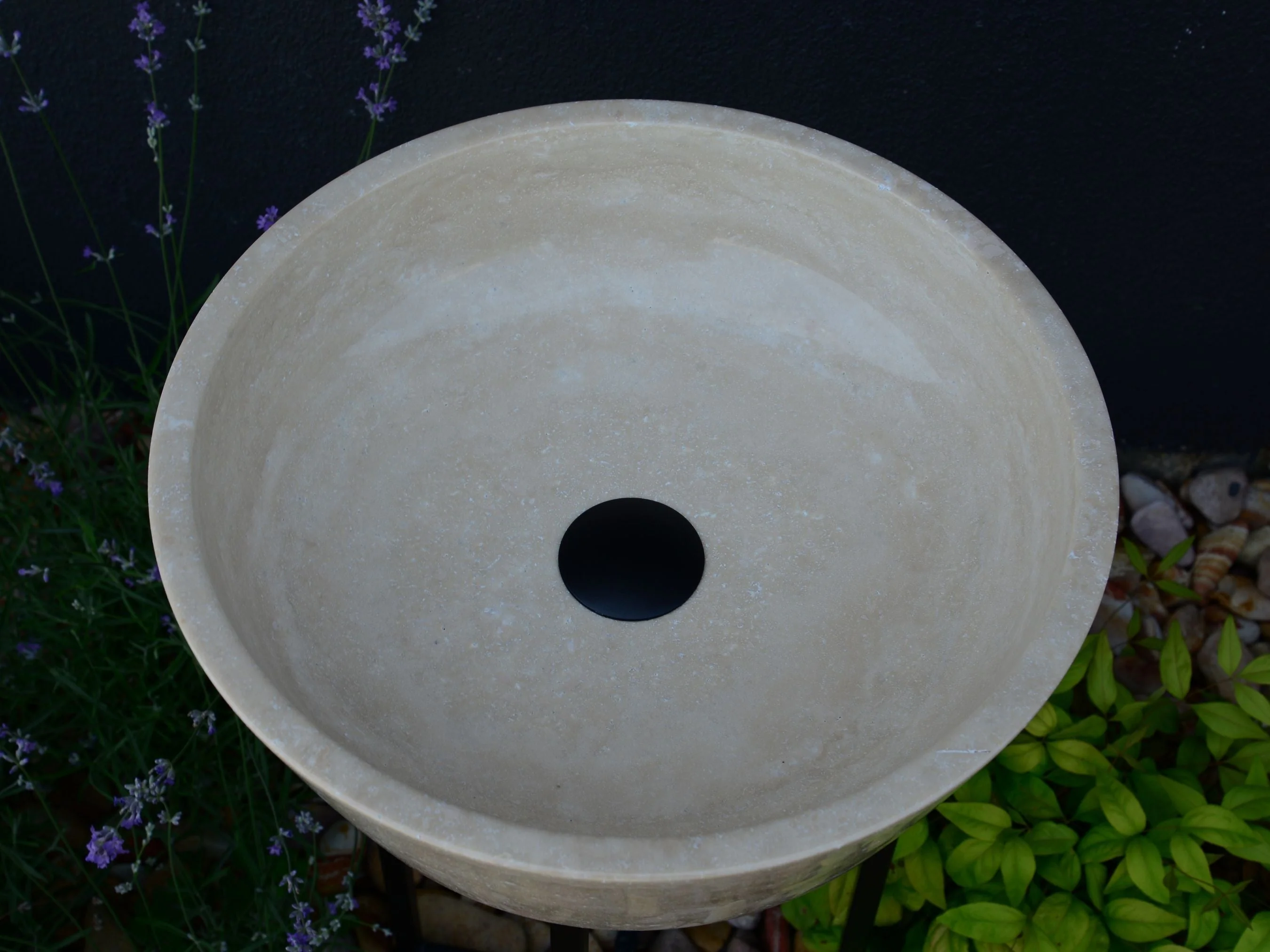 HANDCRAFTED LIGHT TRAVERTINE SINK